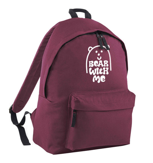 Bear With Me Kit maroon children's backpack