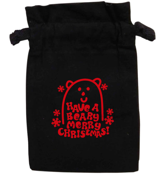 Have a beary merrry christmas | XS - L | Pouch / Drawstring bag / Sack | Organic Cotton | Bulk discounts available!