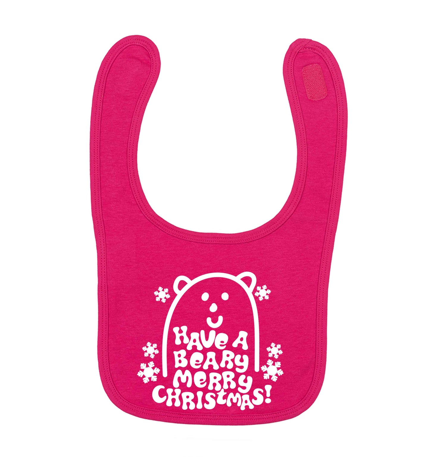 Save The Polar Bears dark pink baby bib