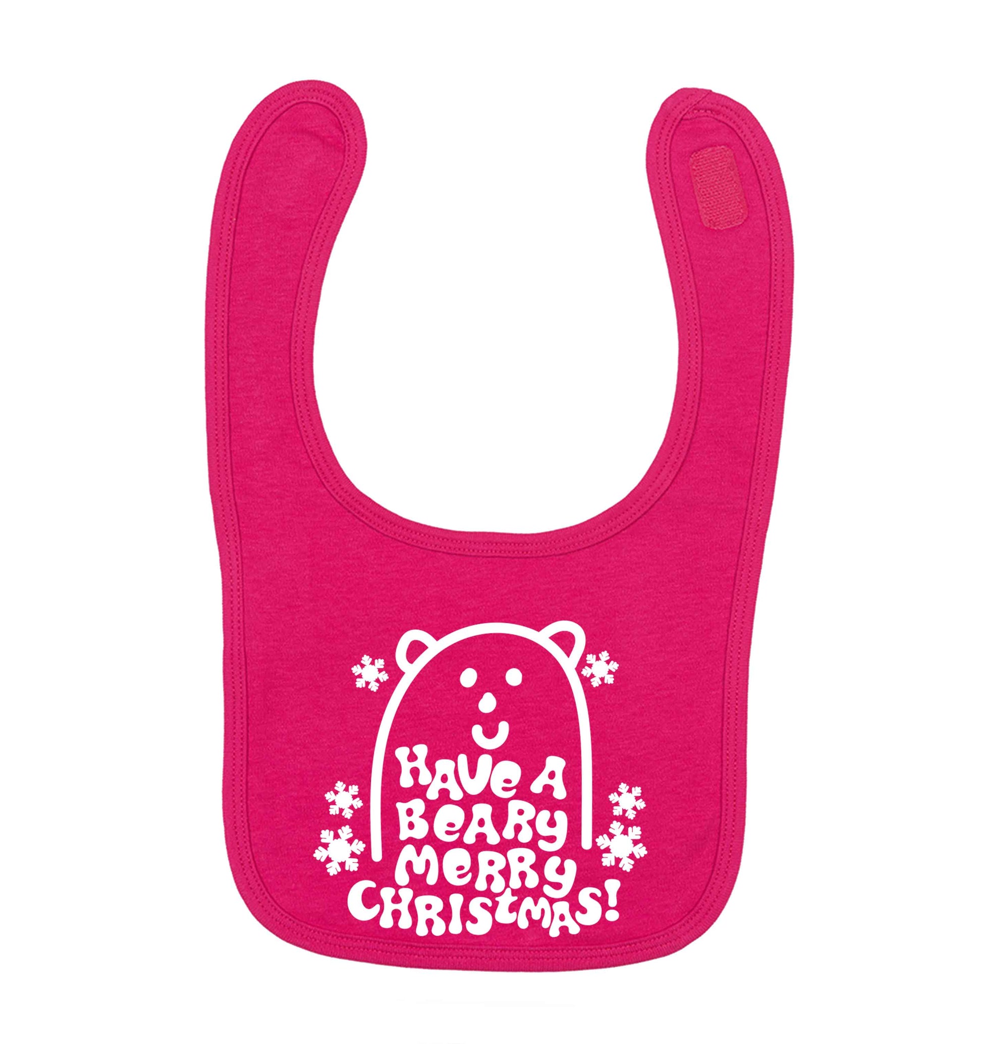 Save The Polar Bears dark pink baby bib
