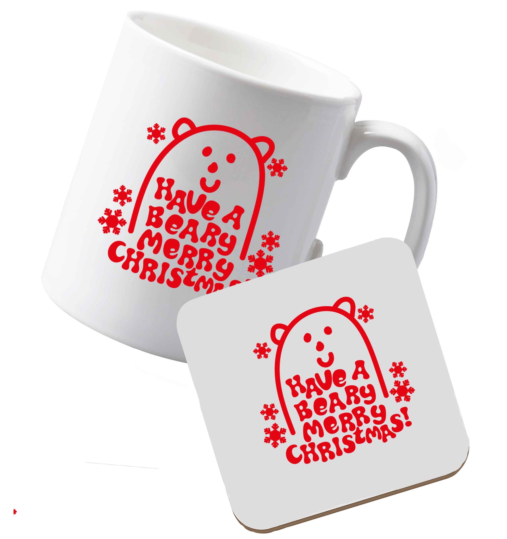 10 oz Ceramic mug and coaster Save The Polar Bears both sides