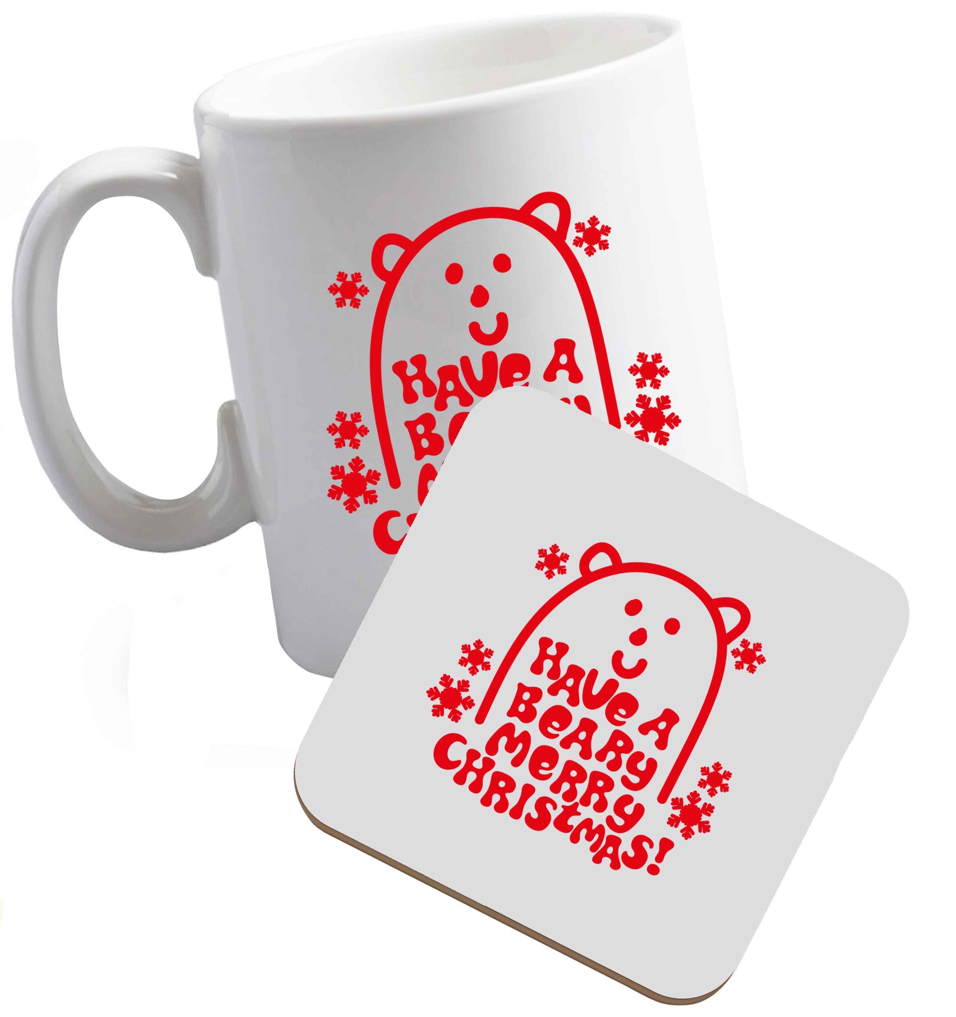 10 oz Save The Polar Bears ceramic mug and coaster set right handed