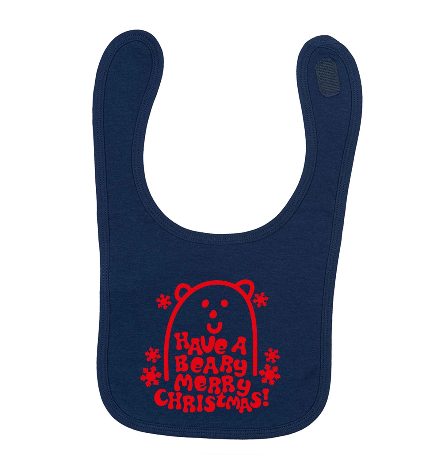 Save The Polar Bears navy baby bib