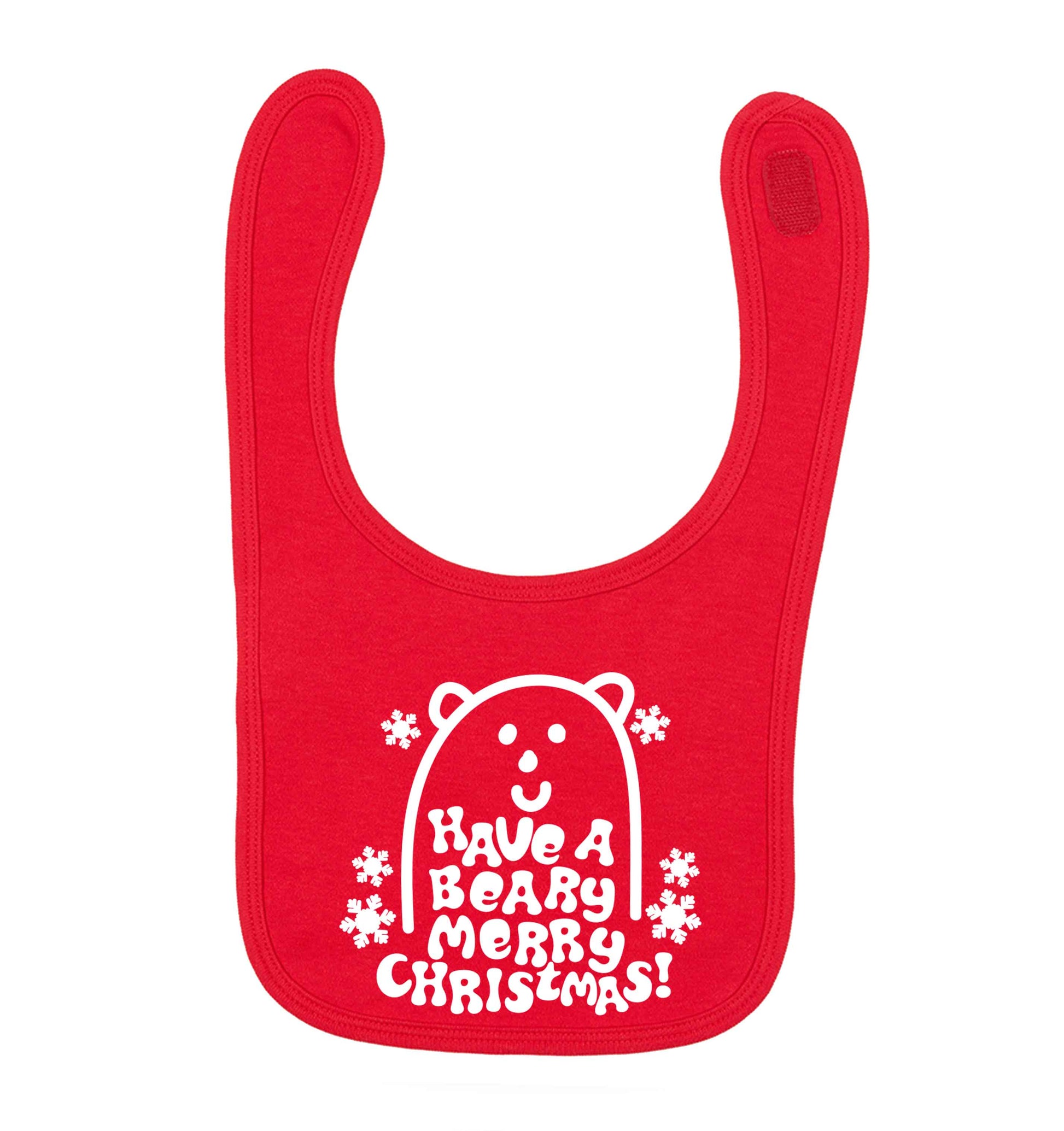 Save The Polar Bears red baby bib