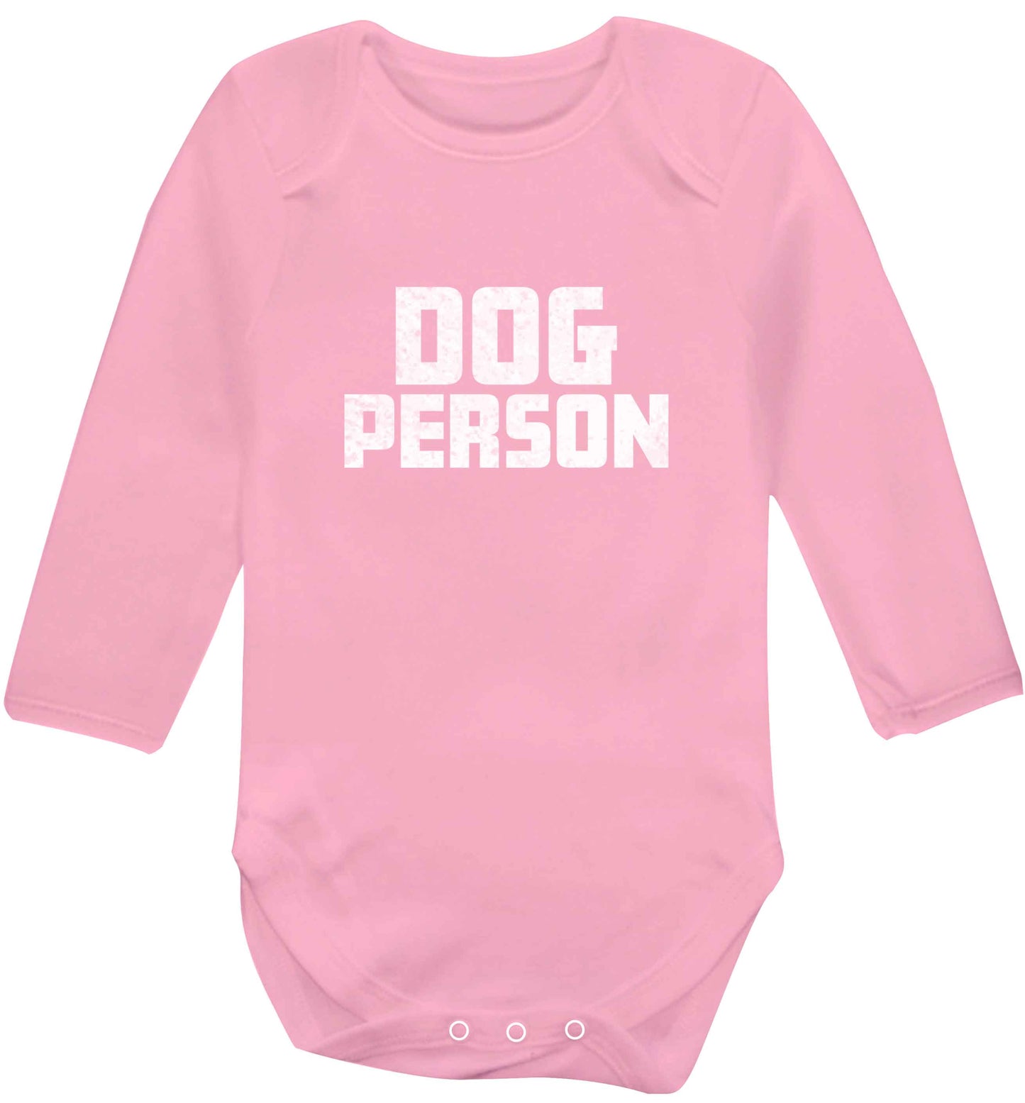 Dog Person Kit baby vest long sleeved pale pink 6-12 months