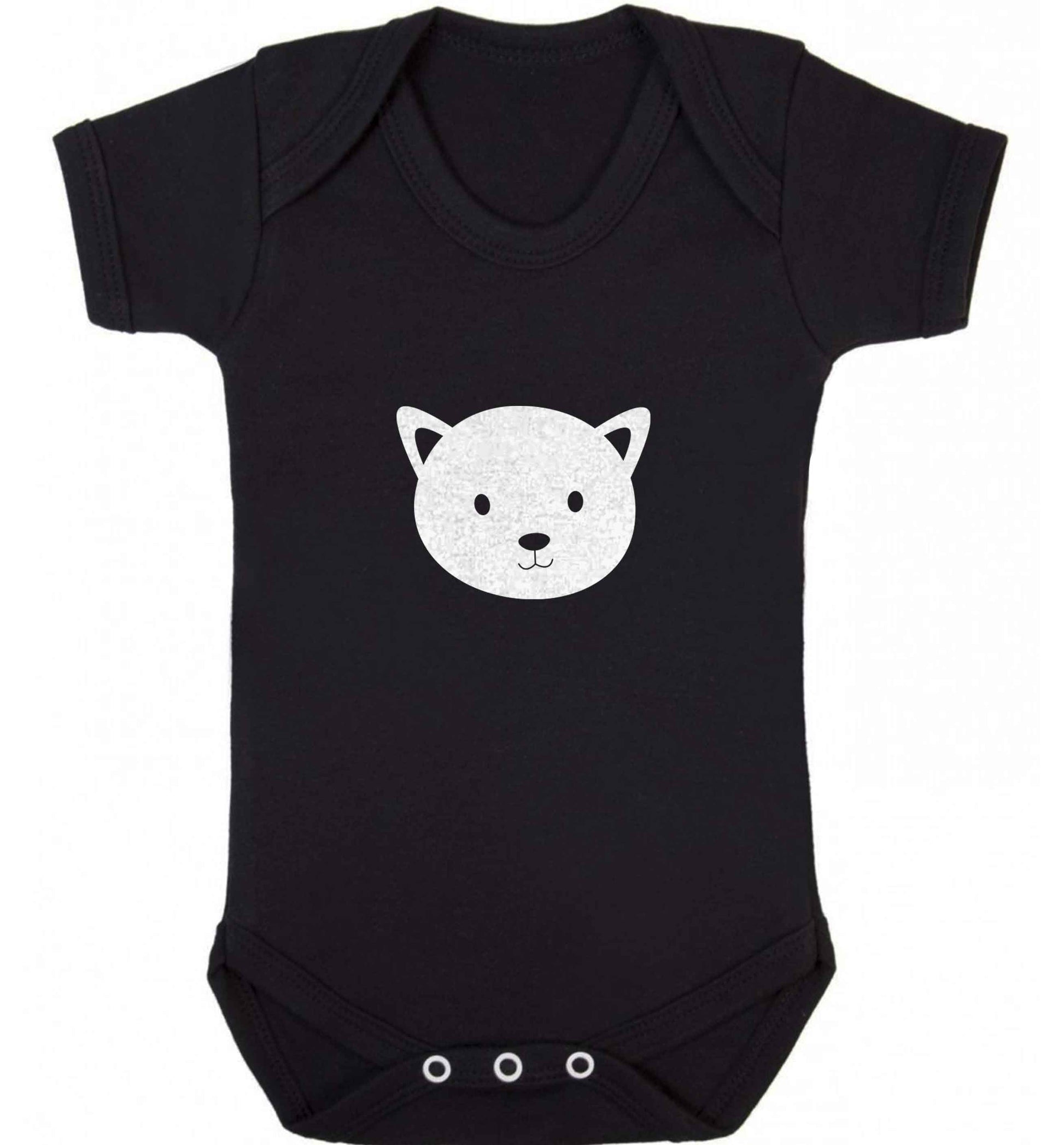 Cat face only Kit baby vest black 18-24 months