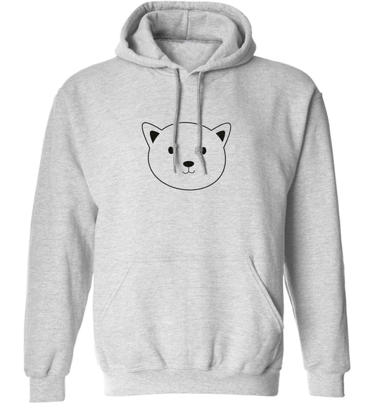 Cat face only Kit adults unisex grey hoodie 2XL