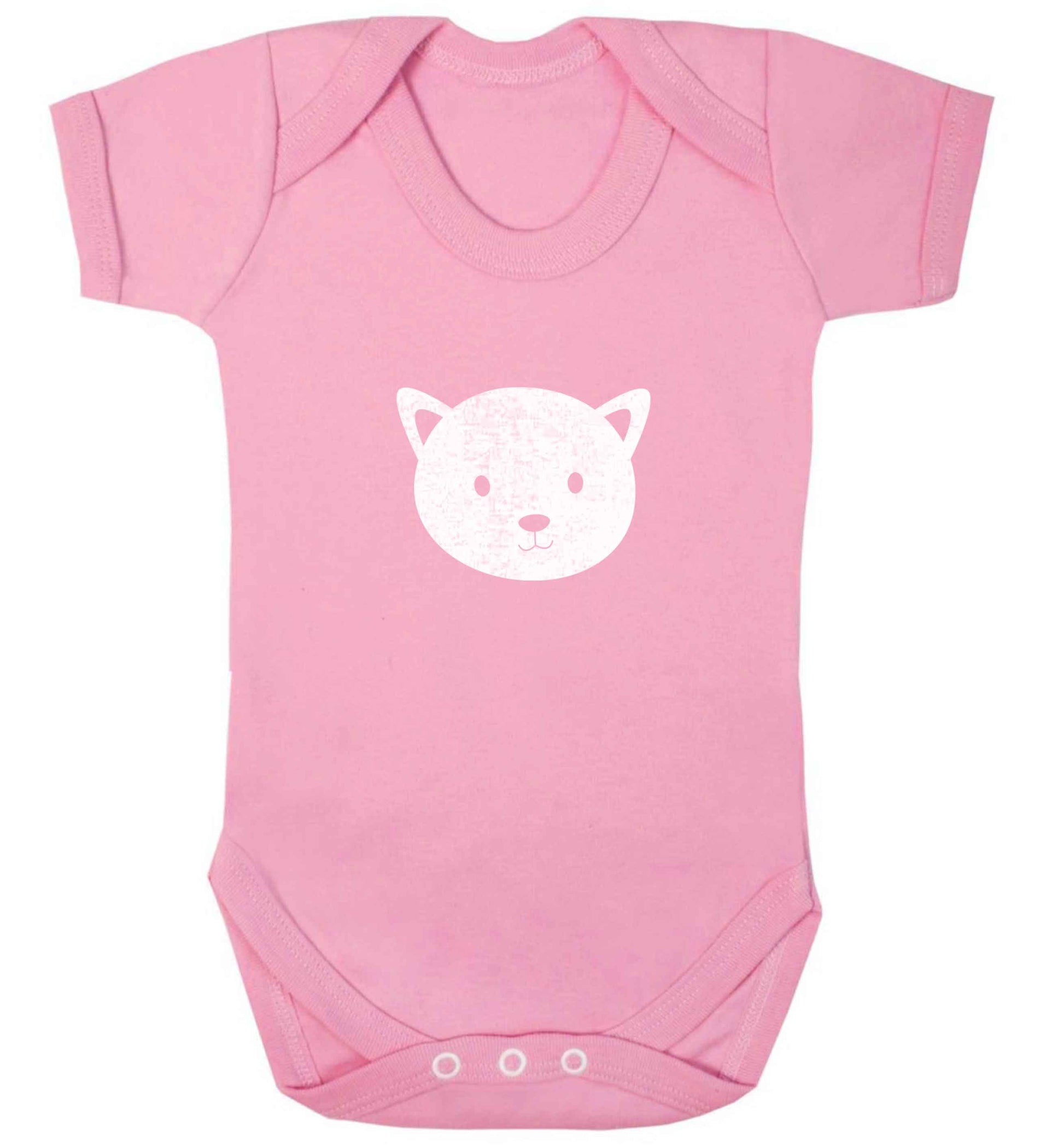 Cat face only Kit baby vest pale pink 18-24 months