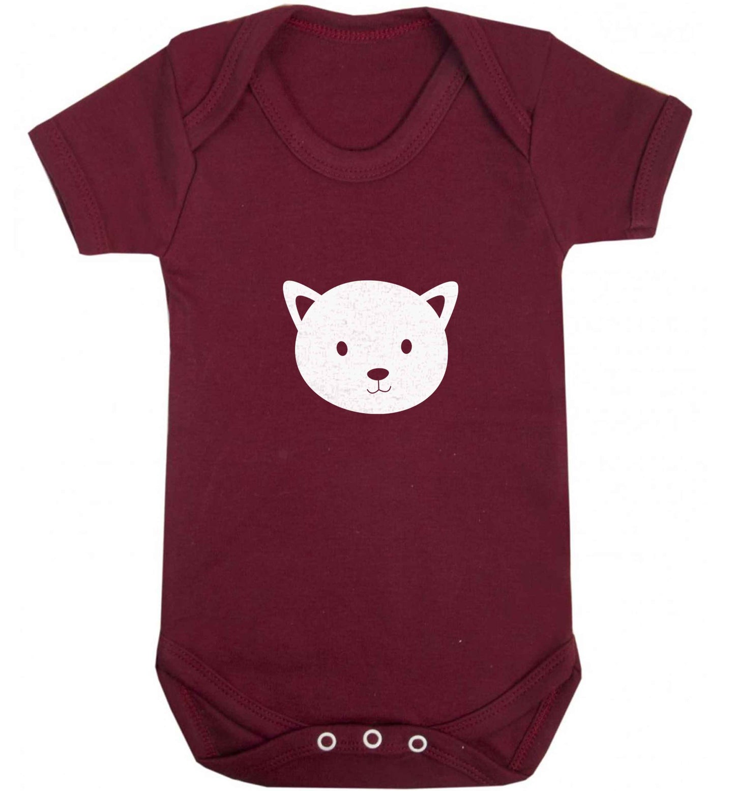 Cat face only Kit baby vest maroon 18-24 months