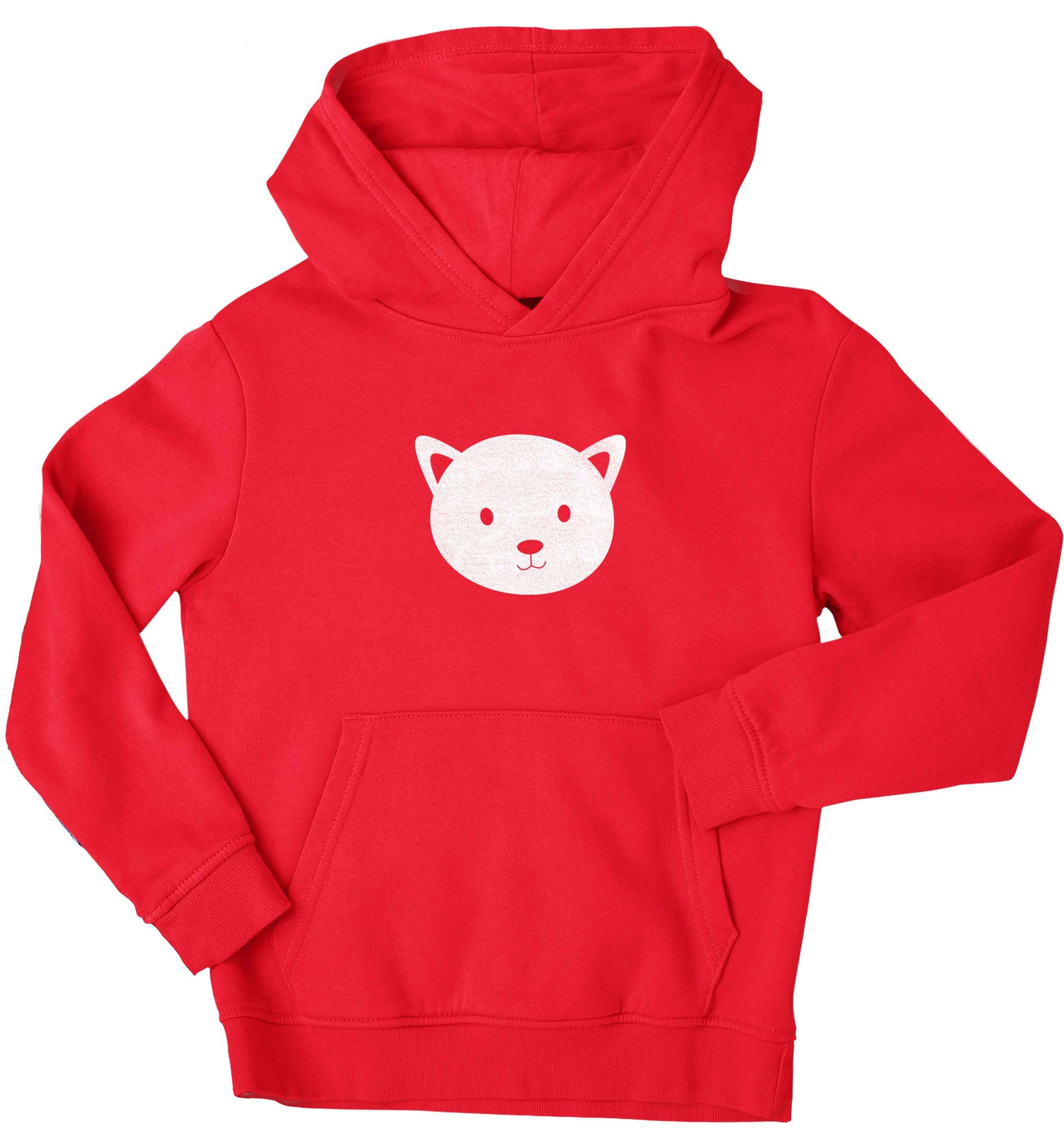 Cat face only Kit children's red hoodie 12-13 Years