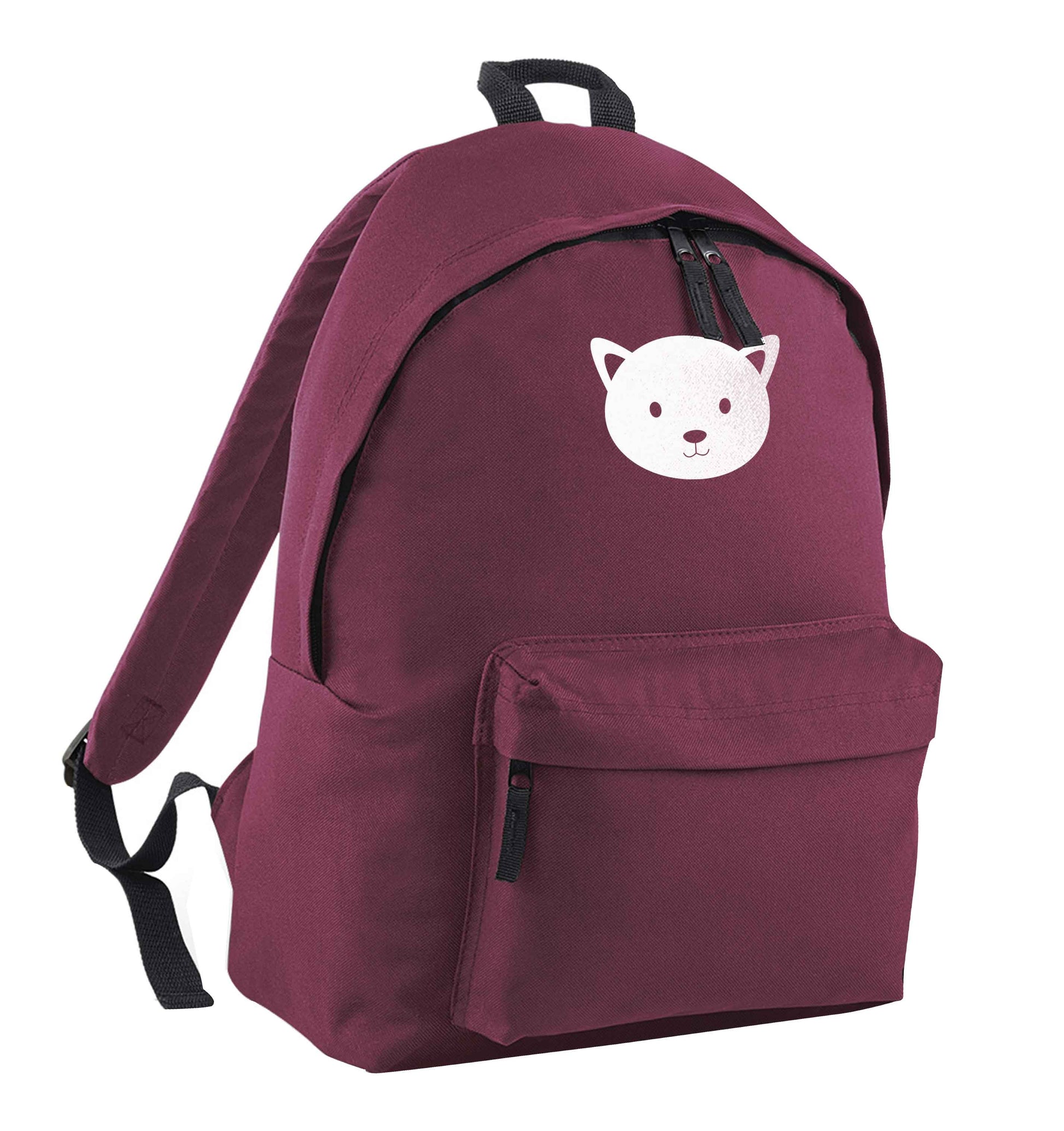Cat face only Kit maroon children's backpack