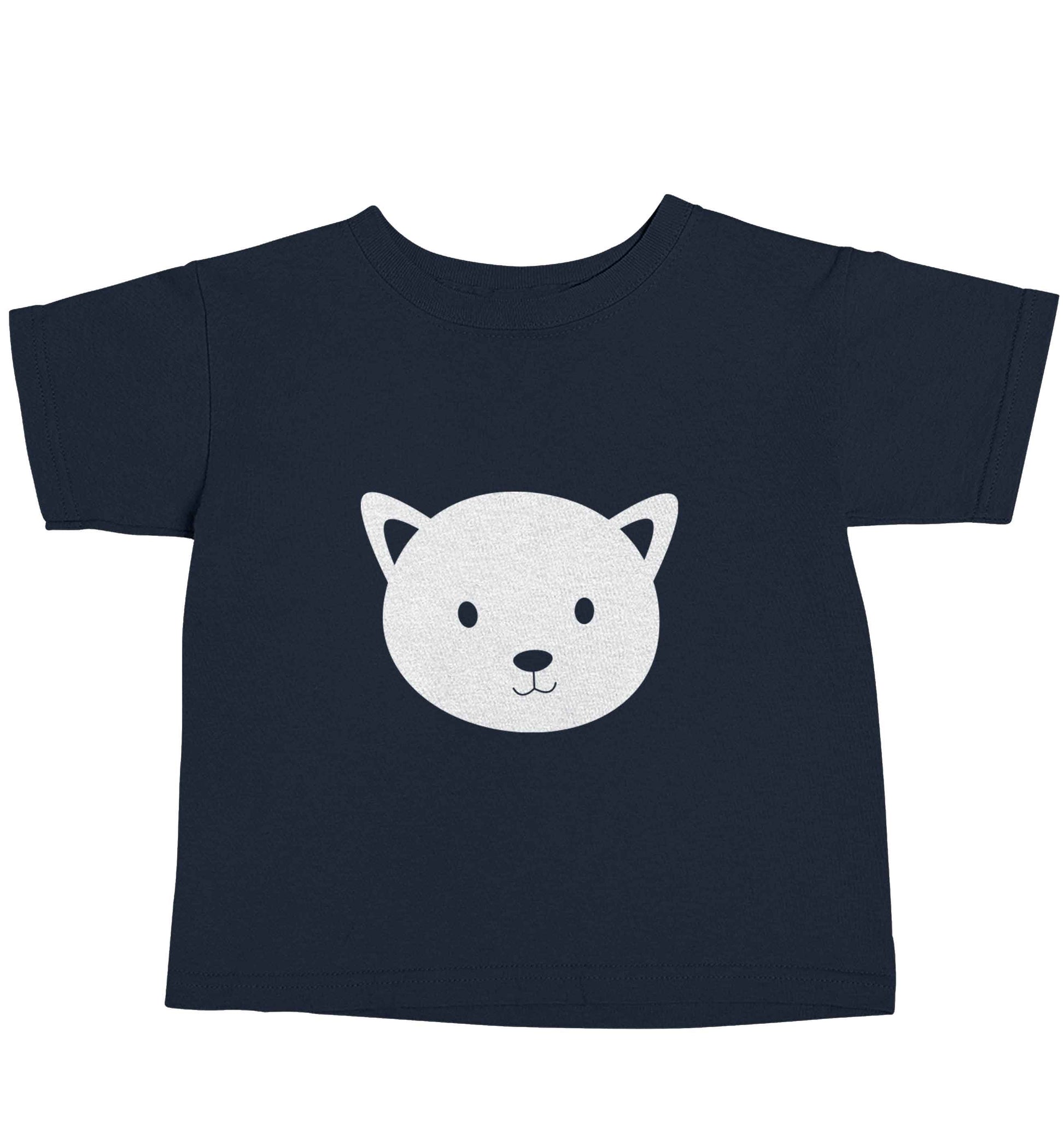 Cat face only Kit navy baby toddler Tshirt 2 Years