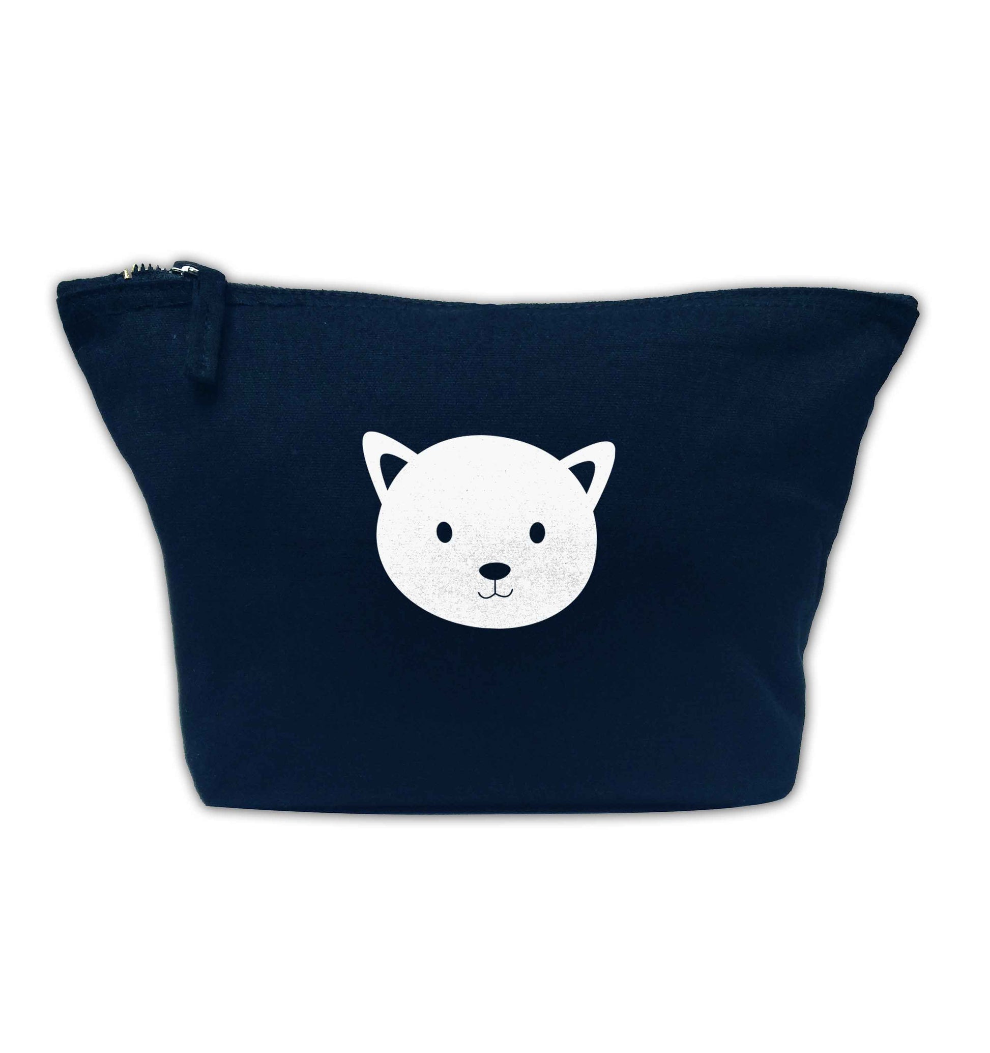 Cat face only Kit navy makeup bag