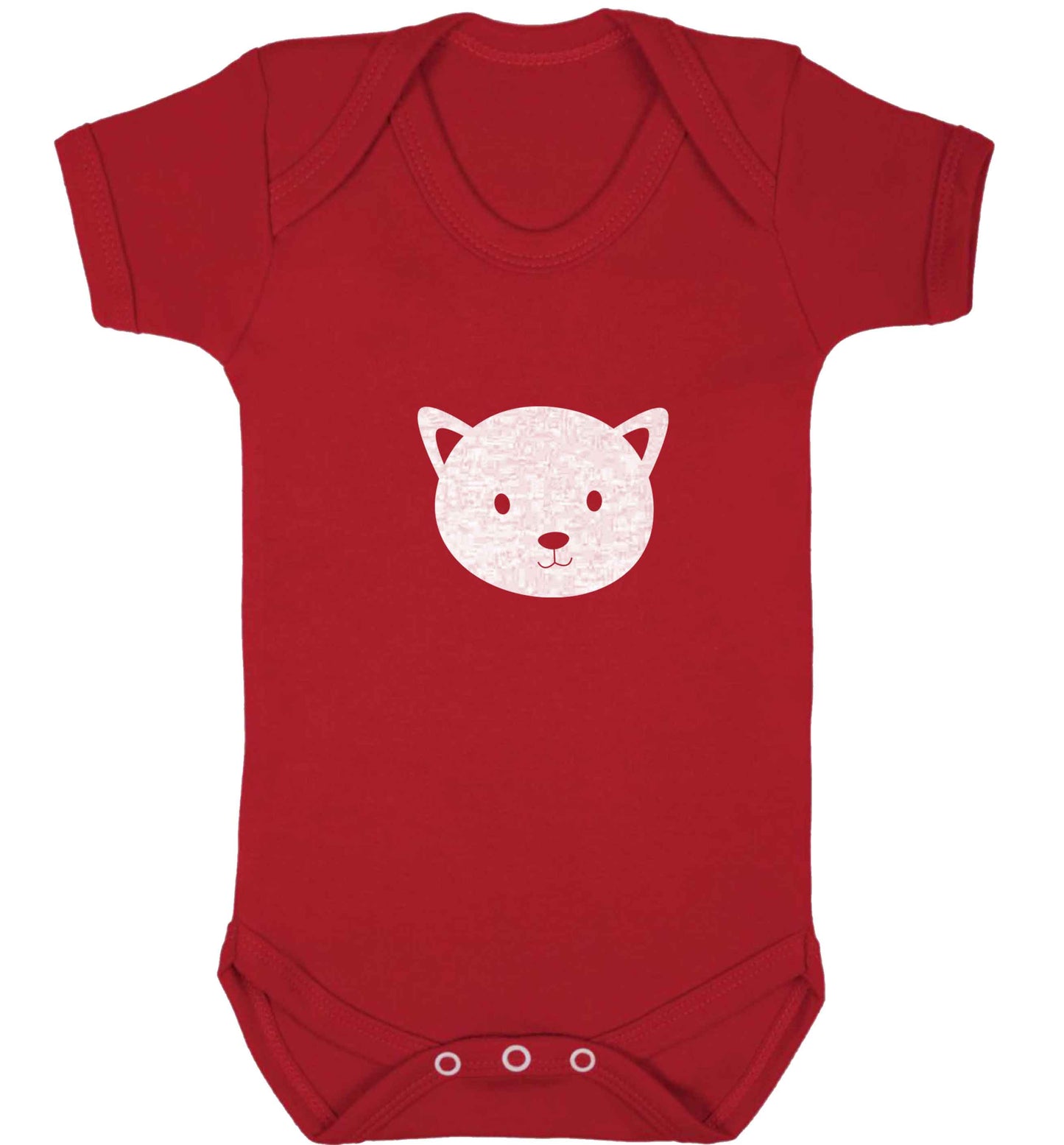 Cat face only Kit baby vest red 18-24 months