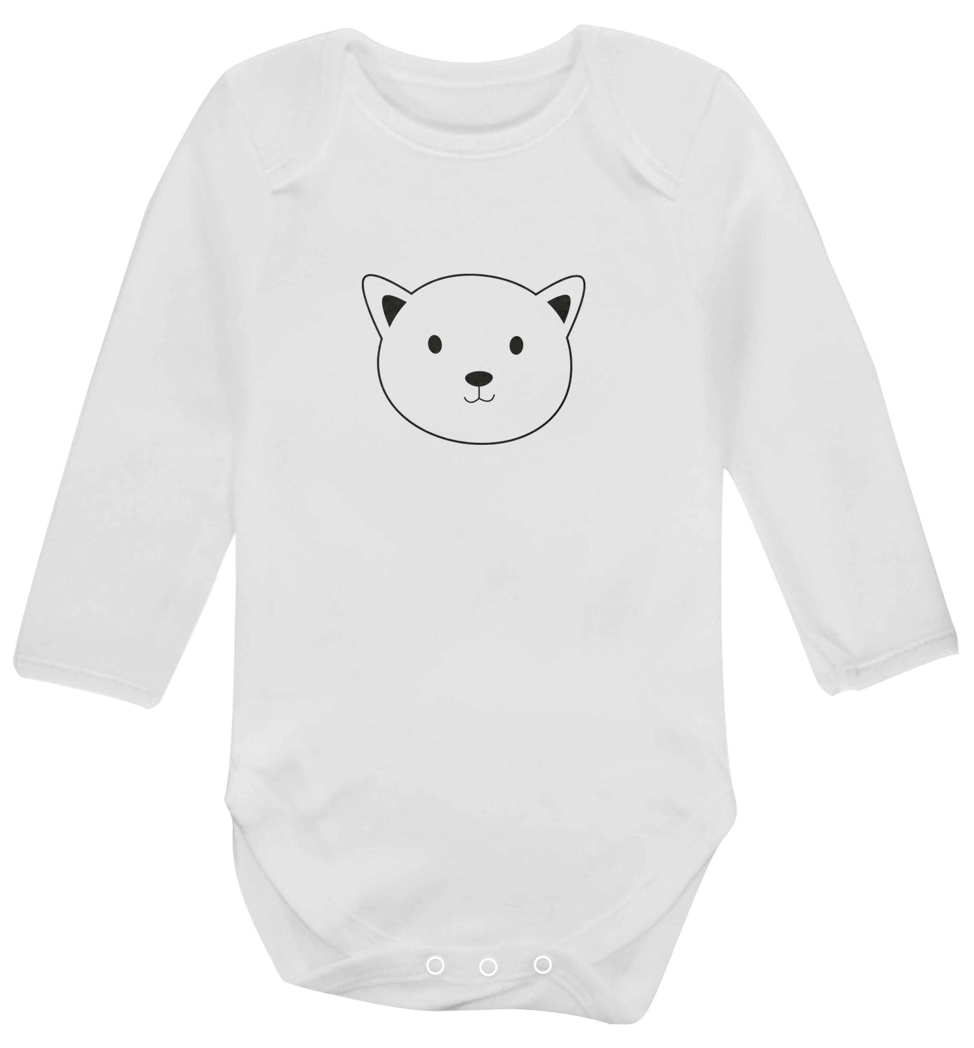 Cat face only Kit baby vest long sleeved white 6-12 months