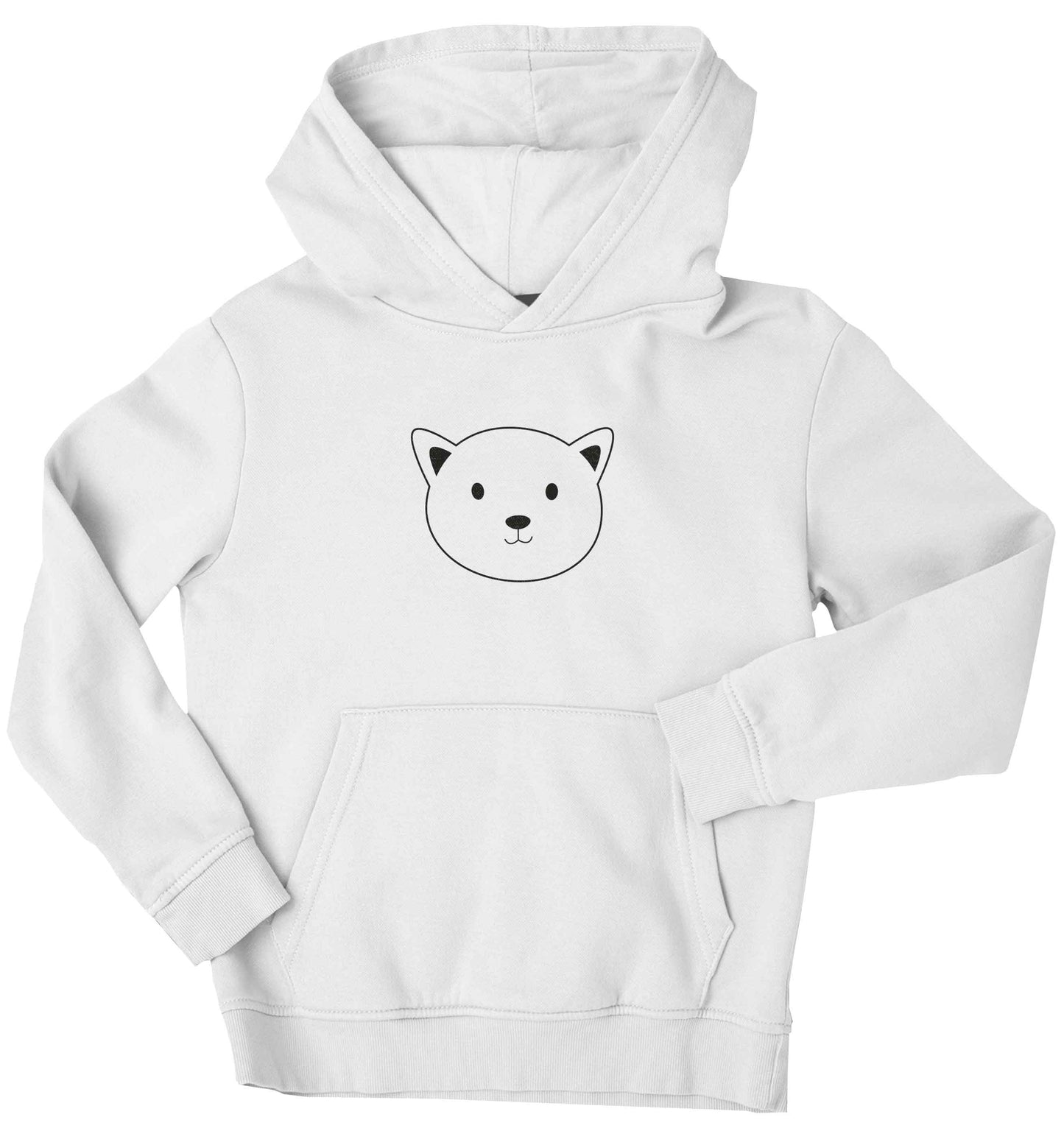 Cat face only Kit children's white hoodie 12-13 Years