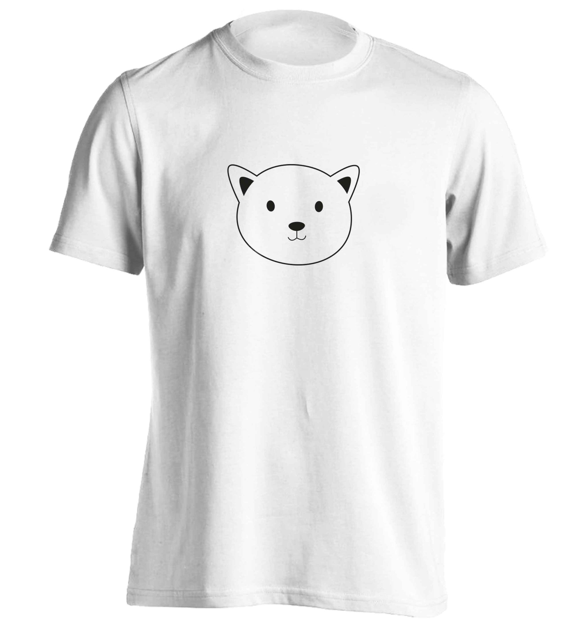Cat face only Kit adults unisex white Tshirt 2XL