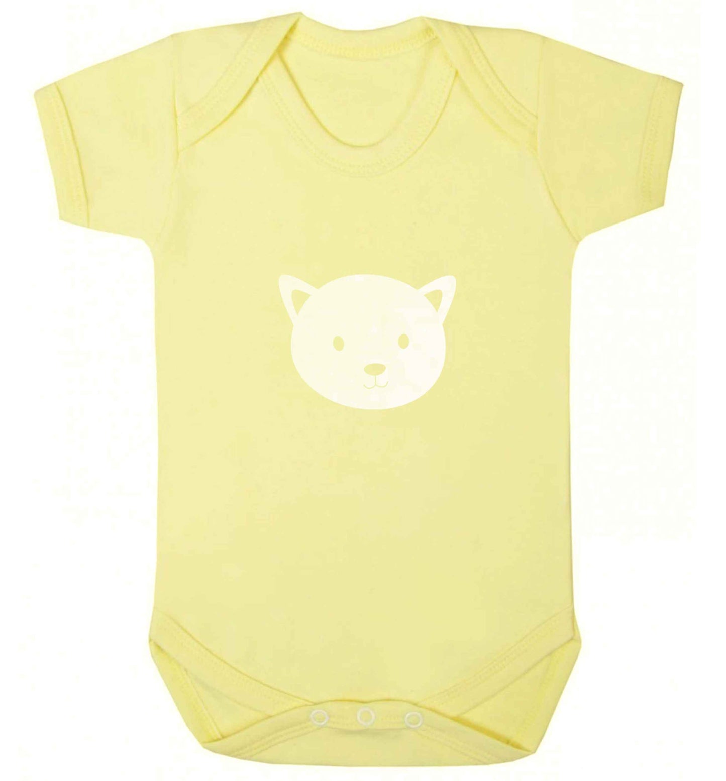 Cat face only Kit baby vest pale yellow 18-24 months