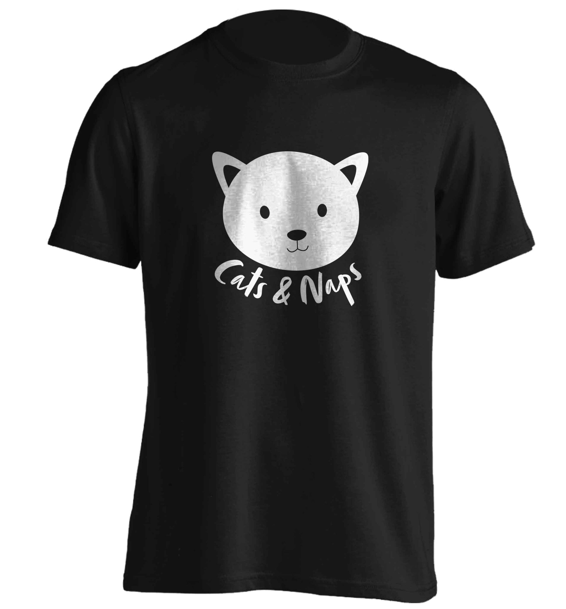 Cats and naps Kit adults unisex black Tshirt 2XL