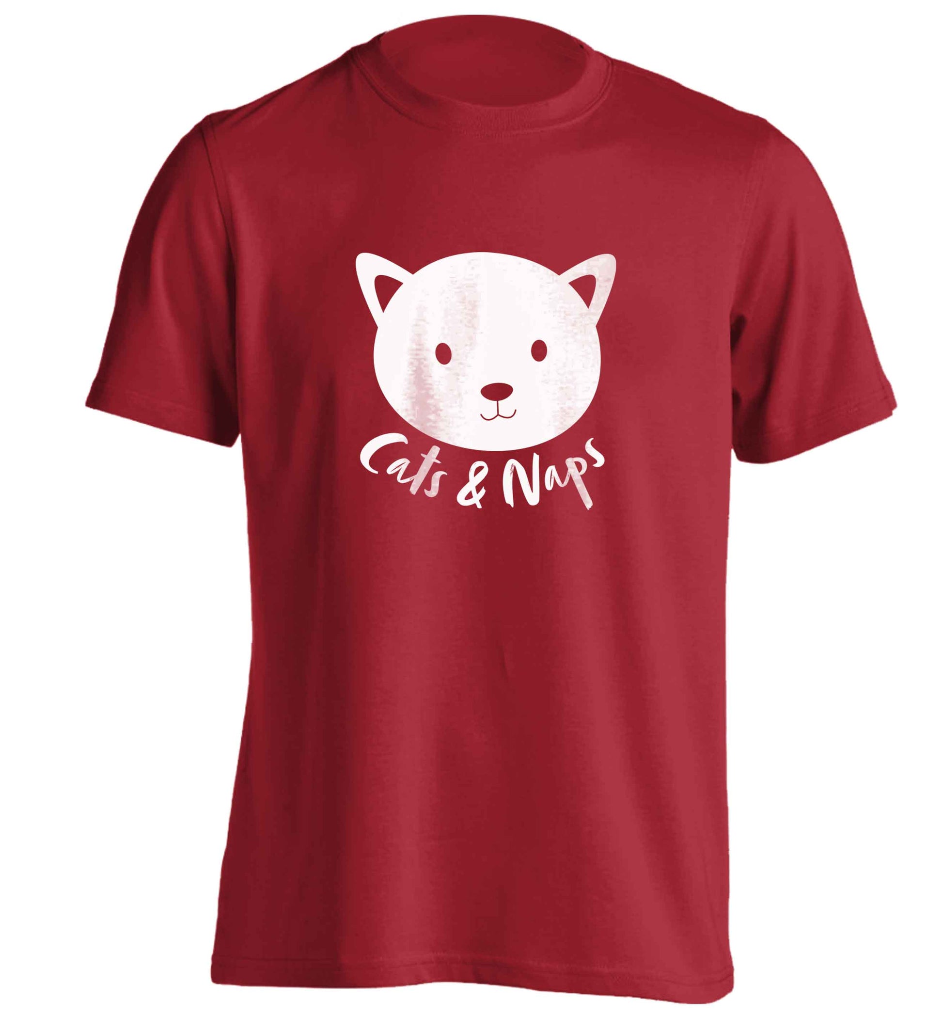 Cats and naps Kit adults unisex red Tshirt 2XL