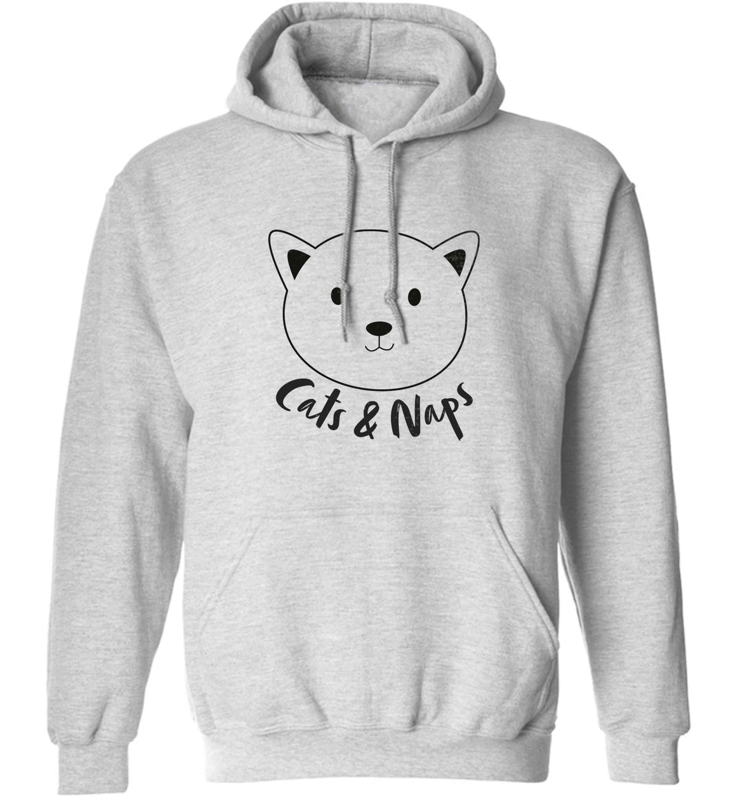 Cats and naps Kit adults unisex grey hoodie 2XL