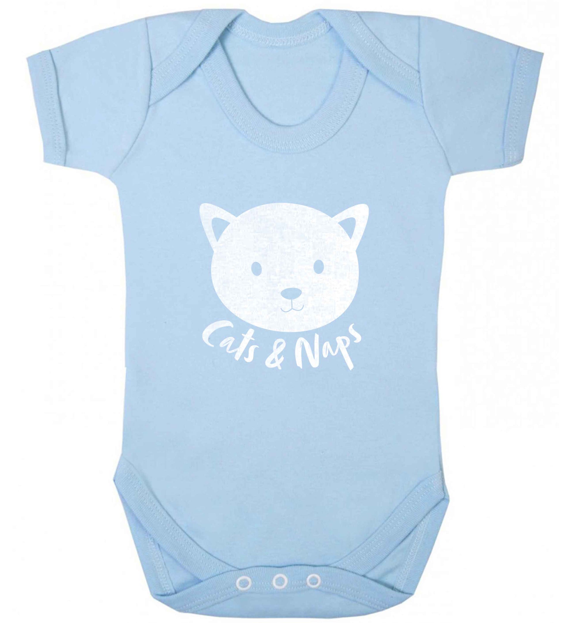 Cats and naps Kit baby vest pale blue 18-24 months