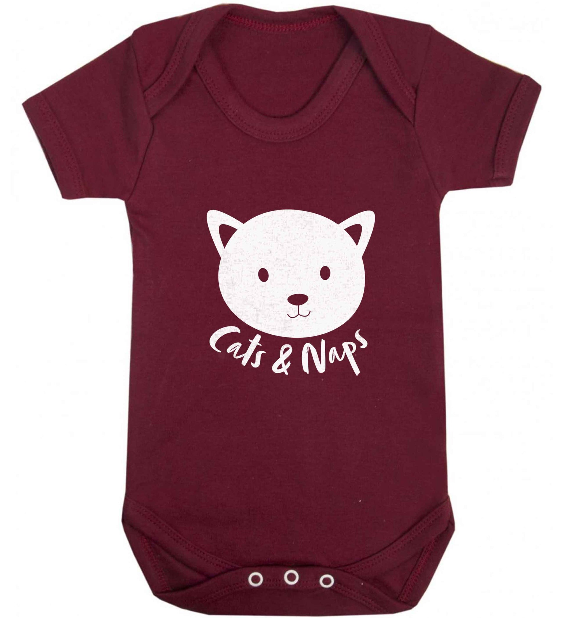Cats and naps Kit baby vest maroon 18-24 months