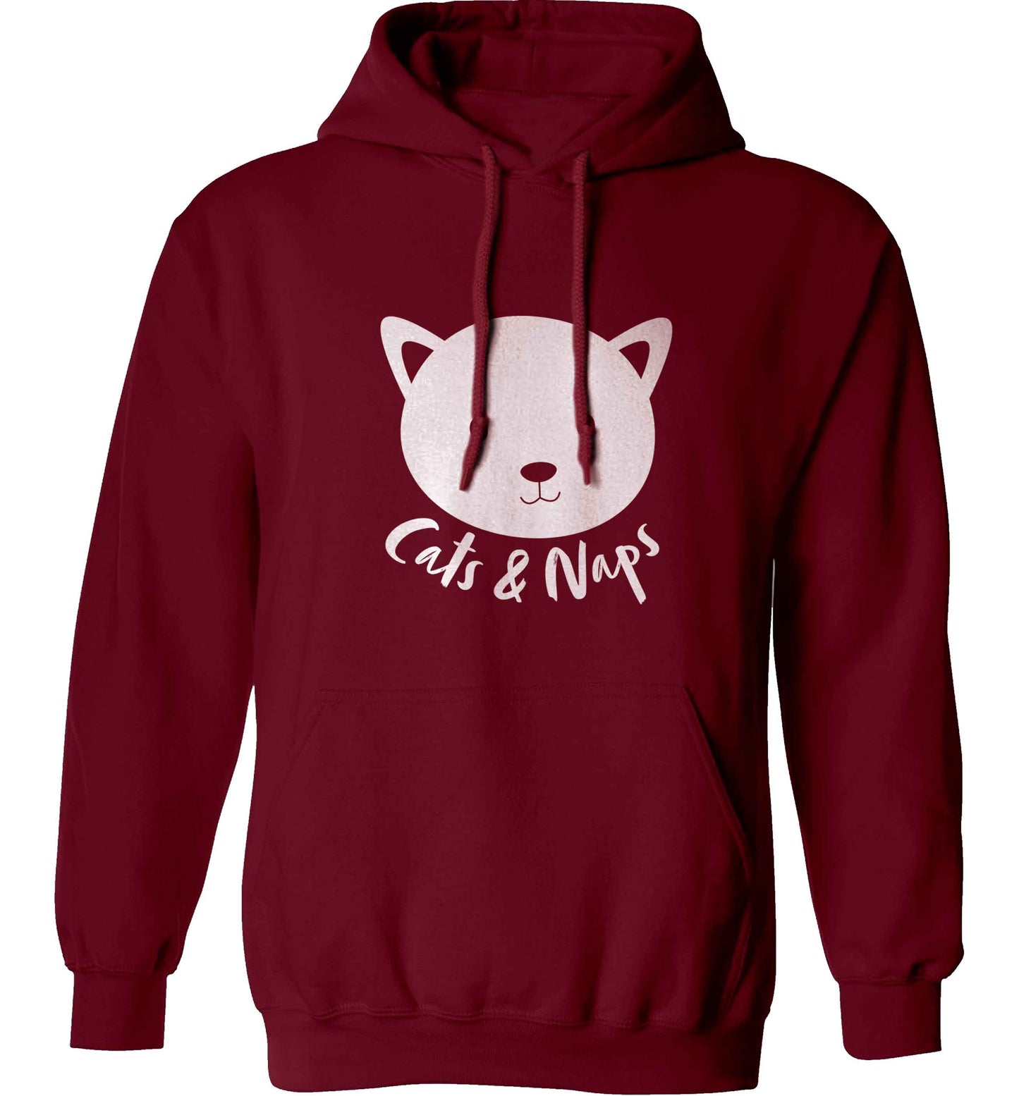 Cats and naps Kit adults unisex maroon hoodie 2XL