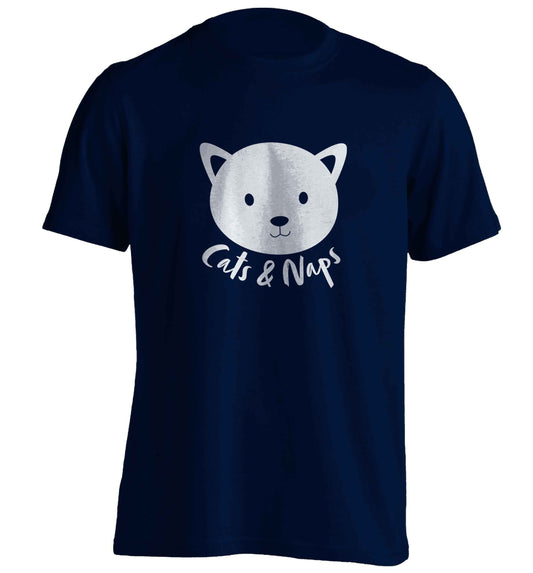 Cats and naps Kit adults unisex navy Tshirt 2XL