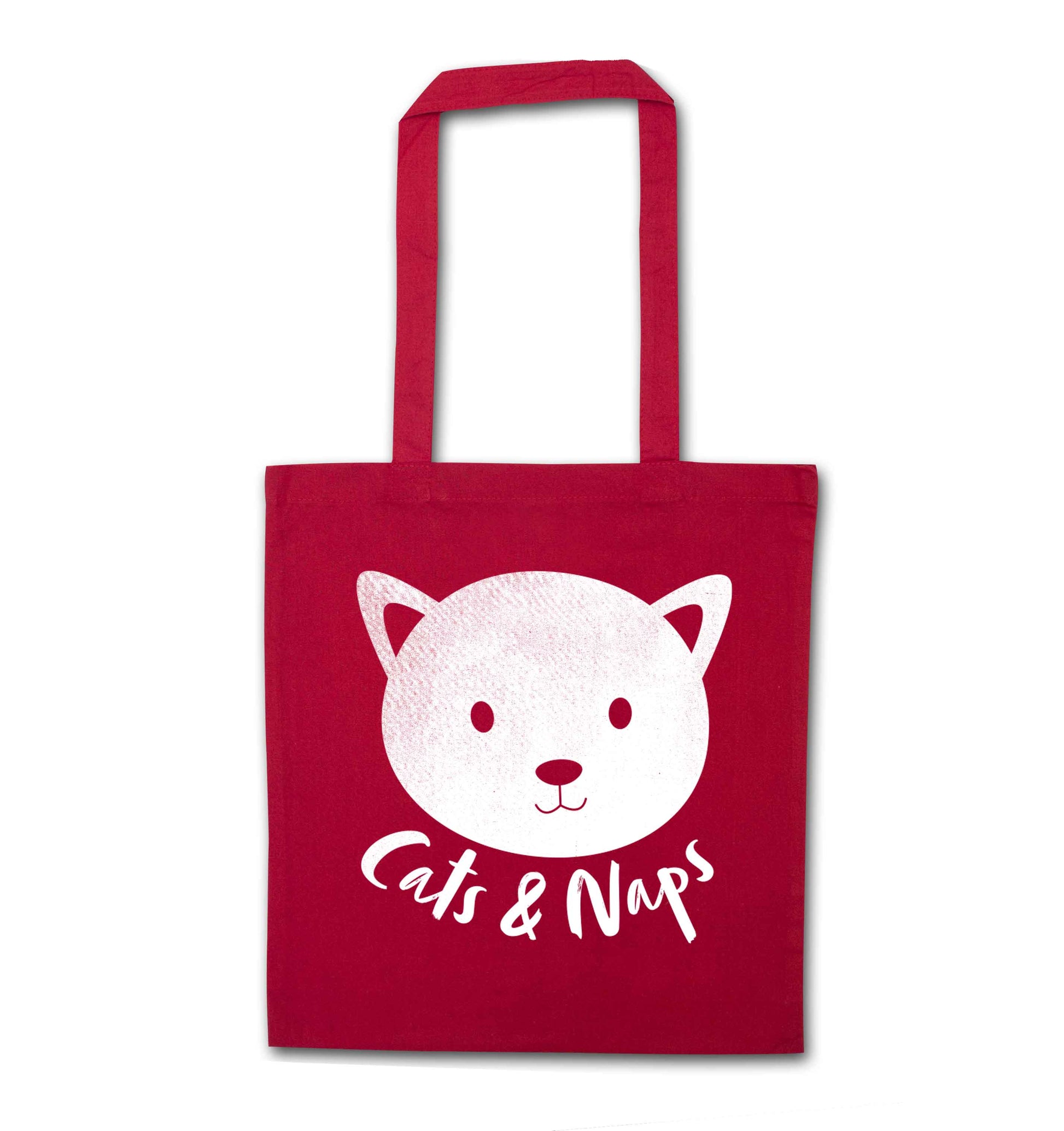Cats and naps Kit red tote bag