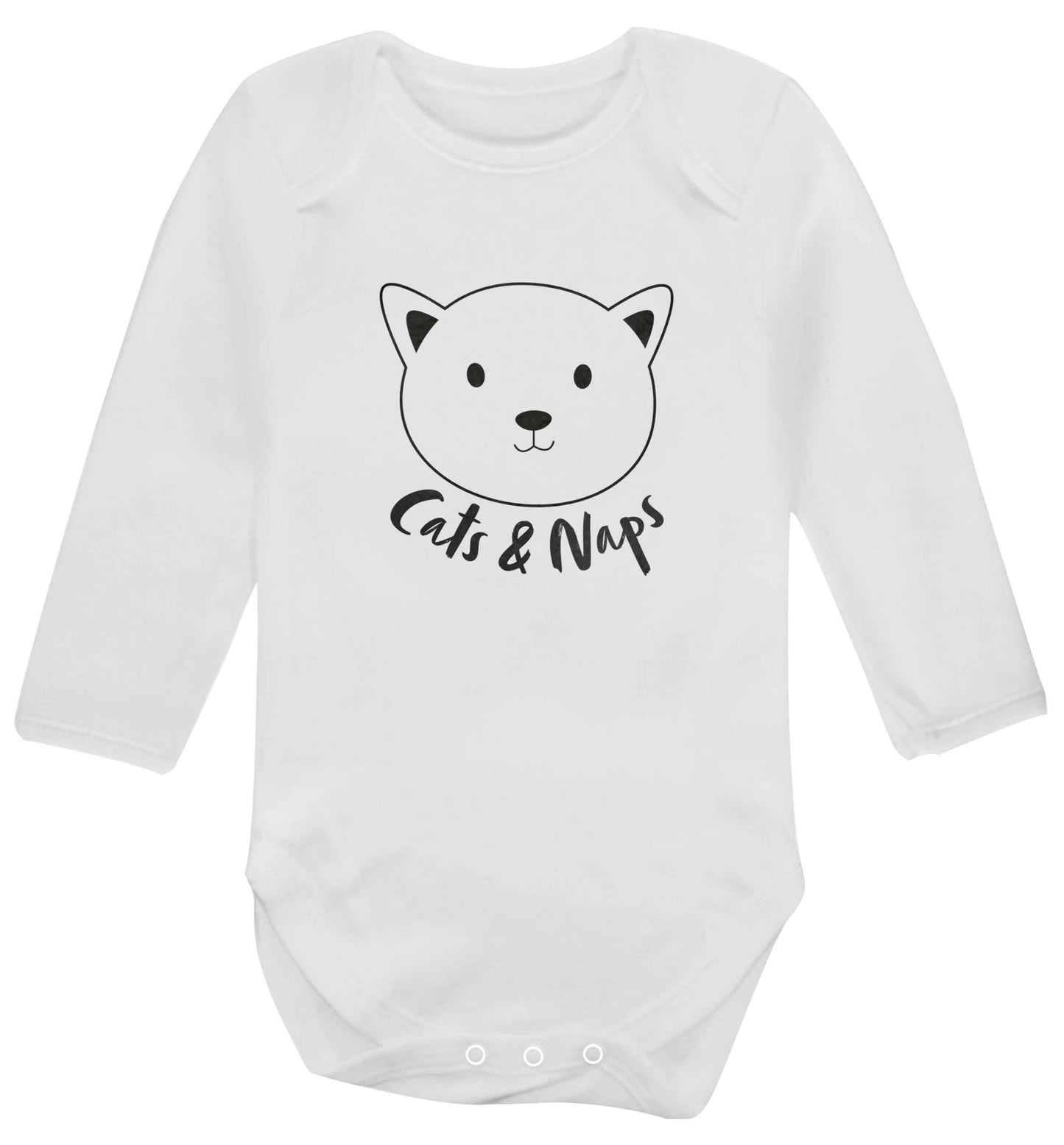 Cats and naps Kit baby vest long sleeved white 6-12 months