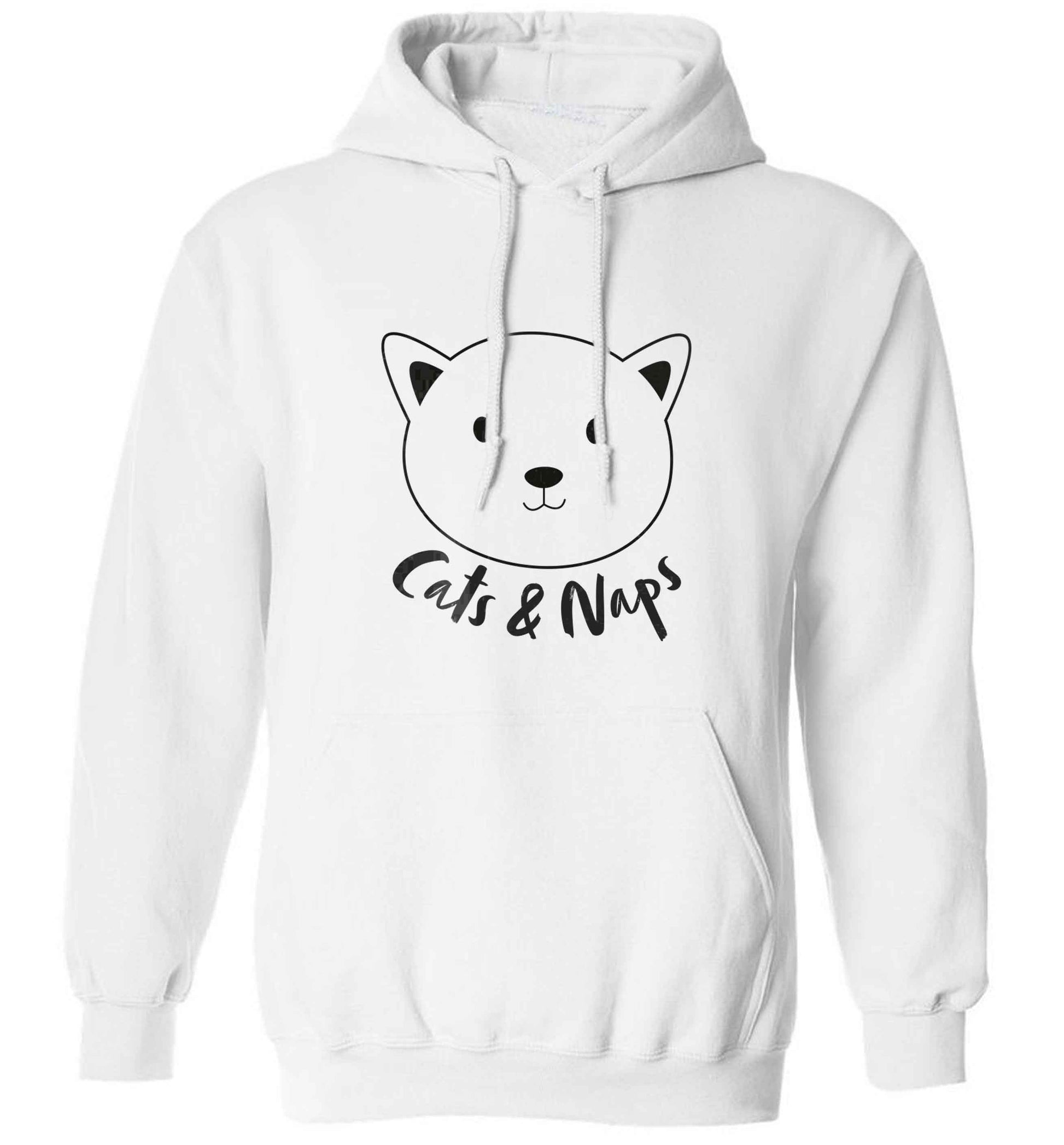 Cats and naps Kit adults unisex white hoodie 2XL