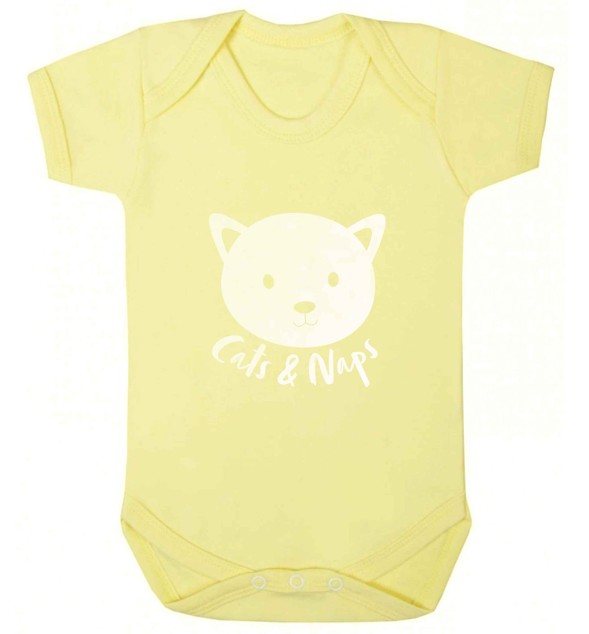 Cats and naps Kit baby vest pale yellow 18-24 months