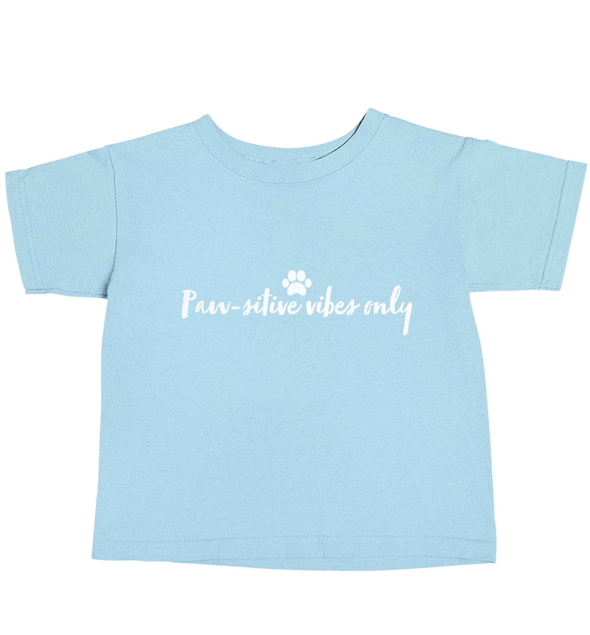 Pawsitive vibes only Kit light blue baby toddler Tshirt 2 Years