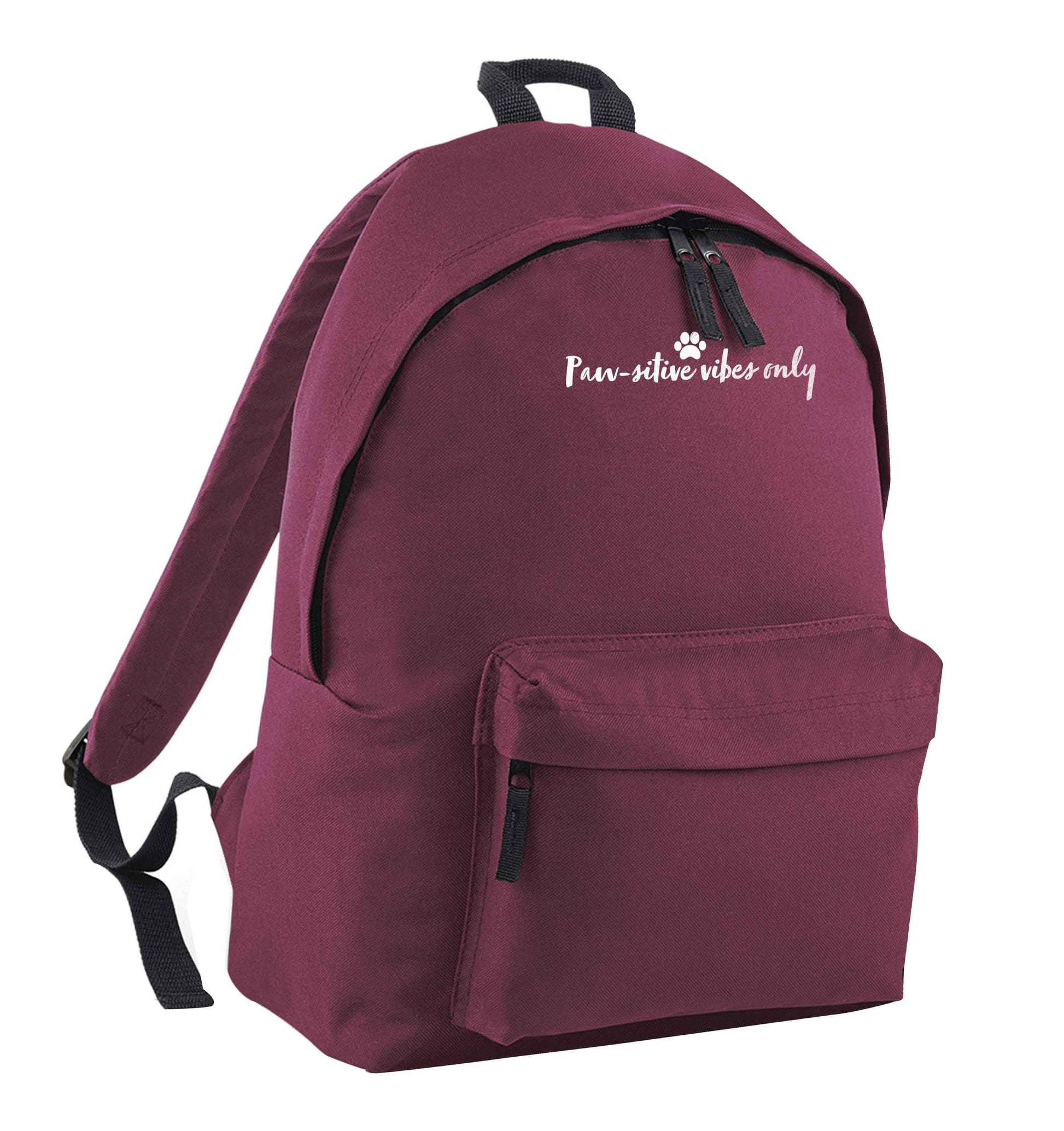Pawsitive vibes only Kit maroon children's backpack