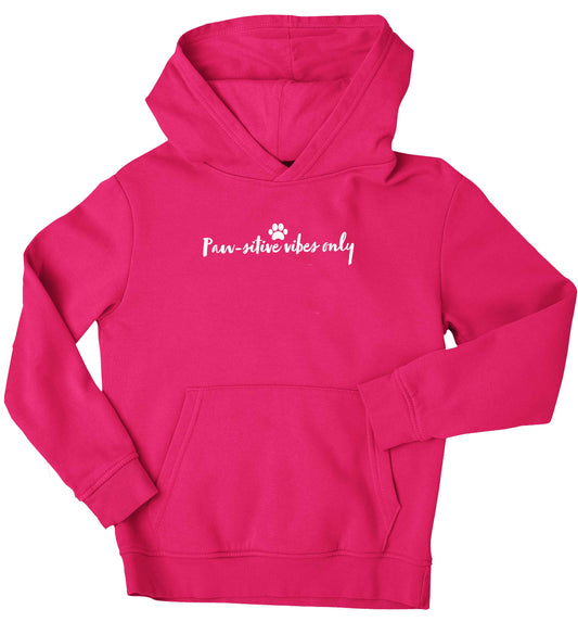 Pawsitive vibes only Kit children's pink hoodie 12-13 Years