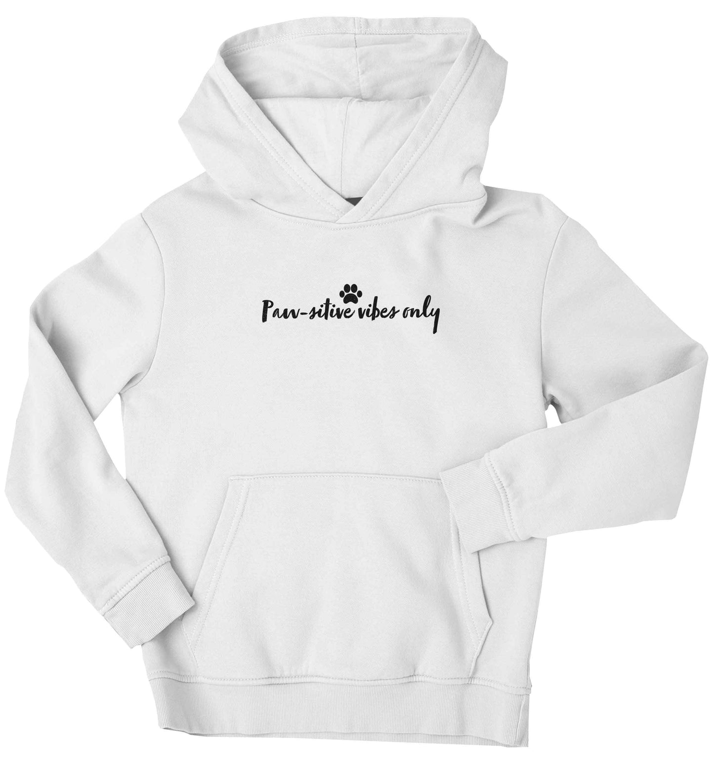Pawsitive vibes only Kit children's white hoodie 12-13 Years