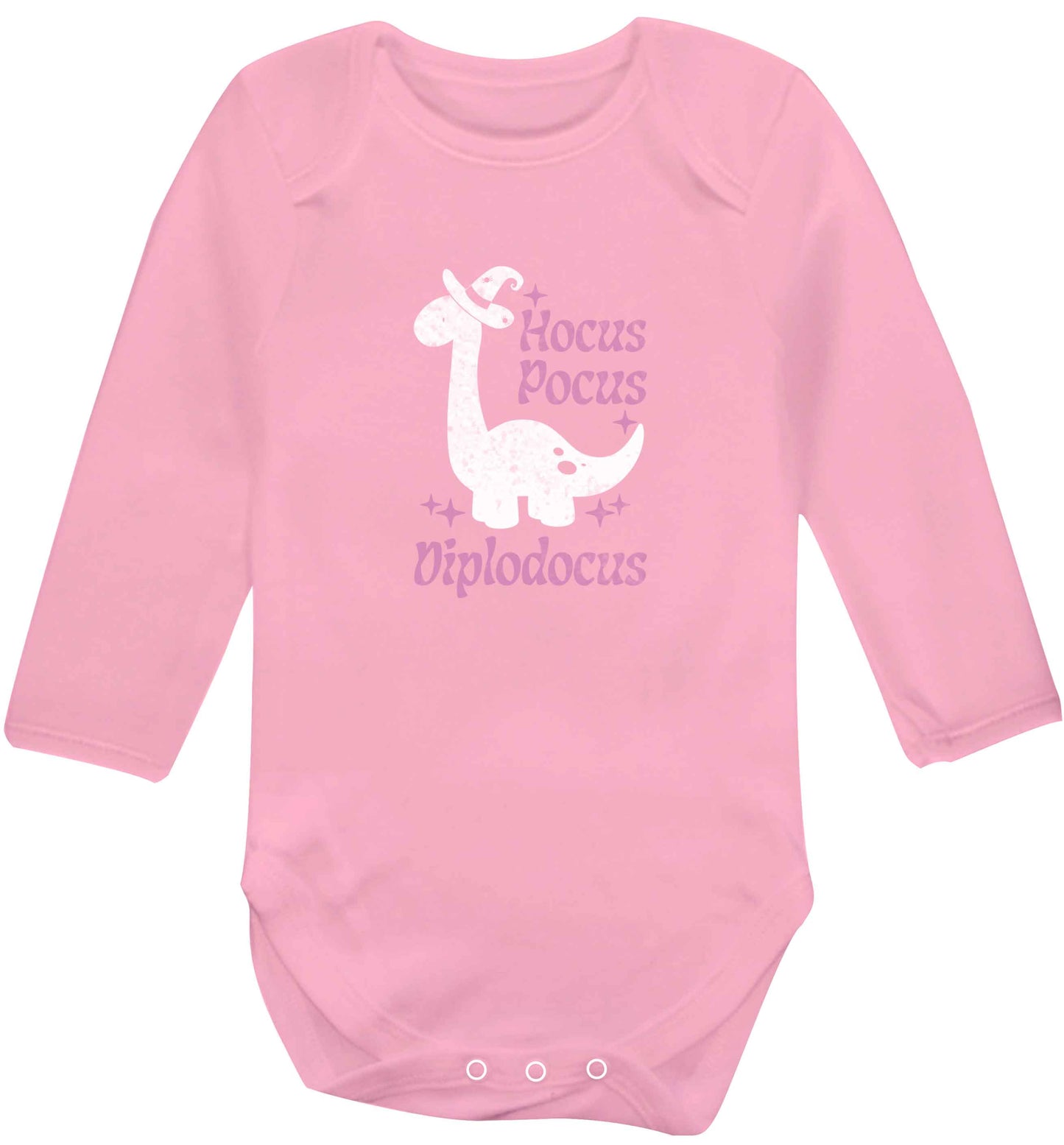 Hocus pocus diplodocus Kit baby vest long sleeved pale pink 6-12 months