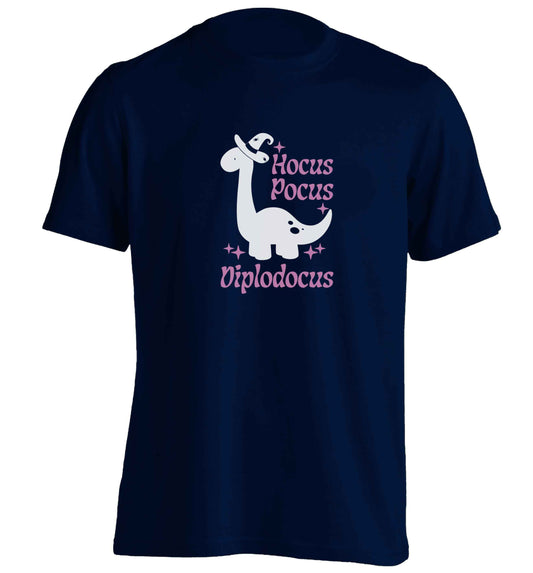 Hocus pocus diplodocus Kit adults unisex navy Tshirt 2XL
