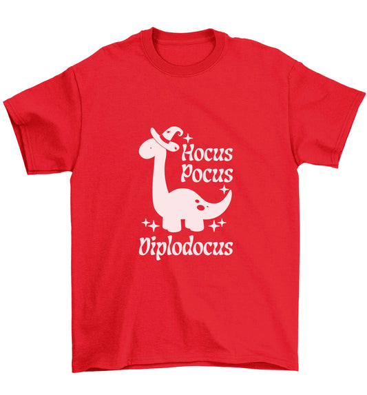 Hocus pocus diplodocus Kit Children's red Tshirt 12-13 Years