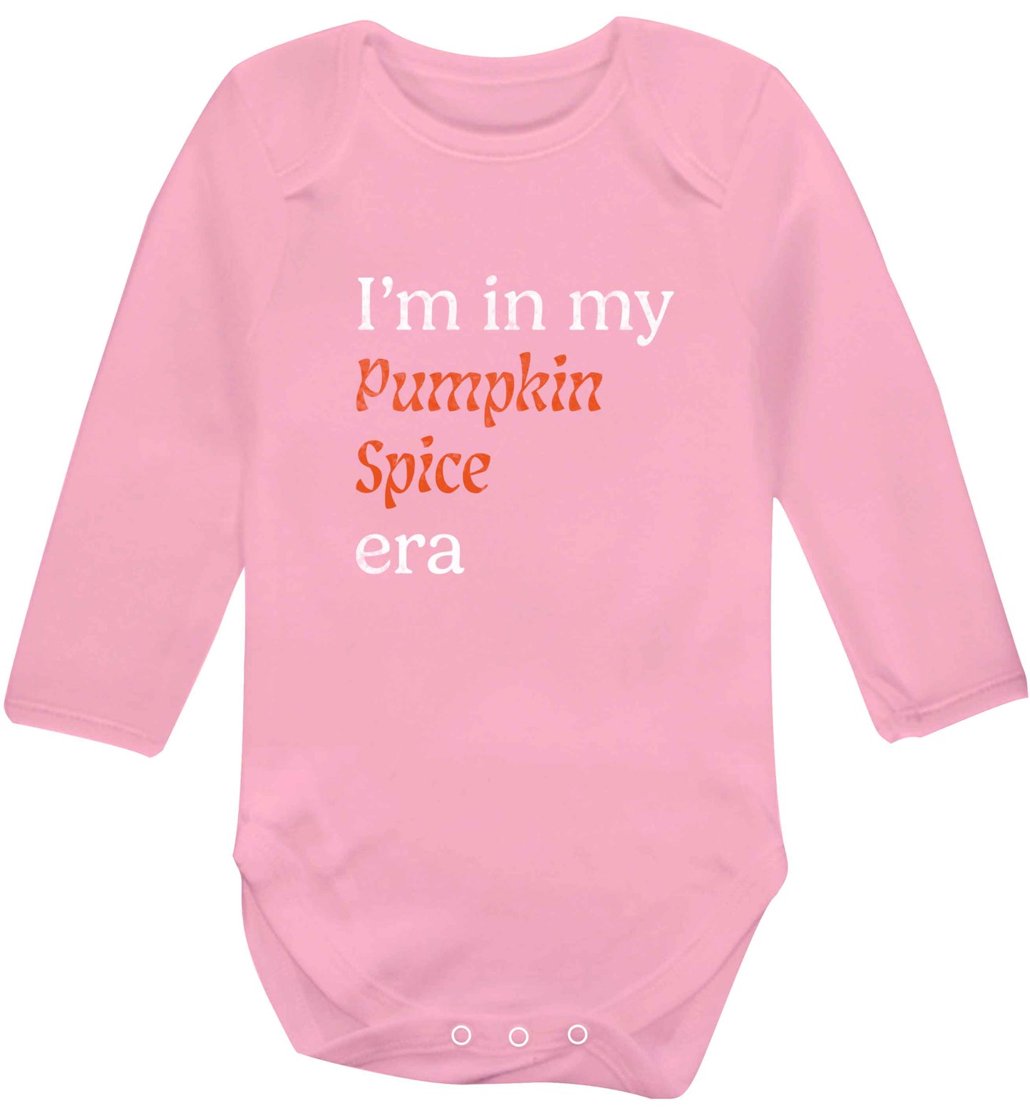 I'm in my pumpkin spice era Kit baby vest long sleeved pale pink 6-12 months
