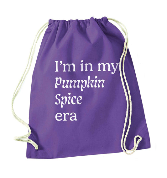 I'm in my pumpkin spice era Kit purple drawstring bag