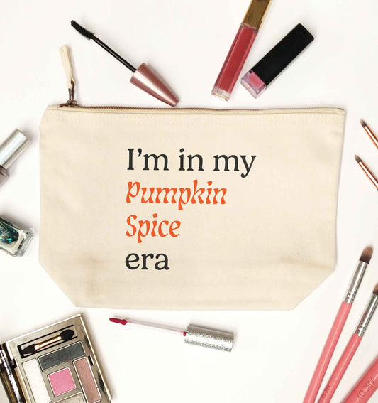 I'm in my pumpkin spice era Kit natural makeup bag