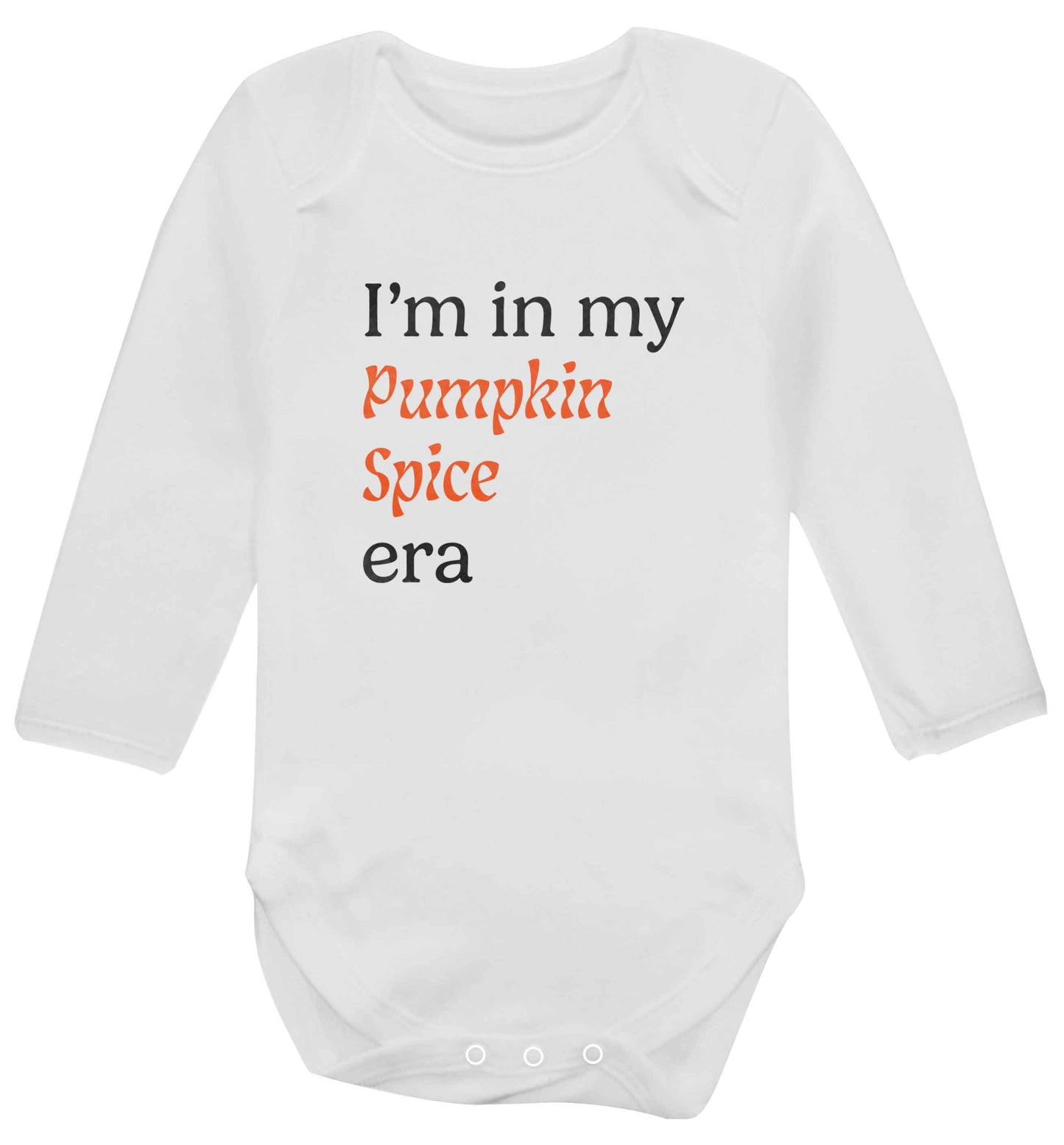 I'm in my pumpkin spice era Kit baby vest long sleeved white 6-12 months