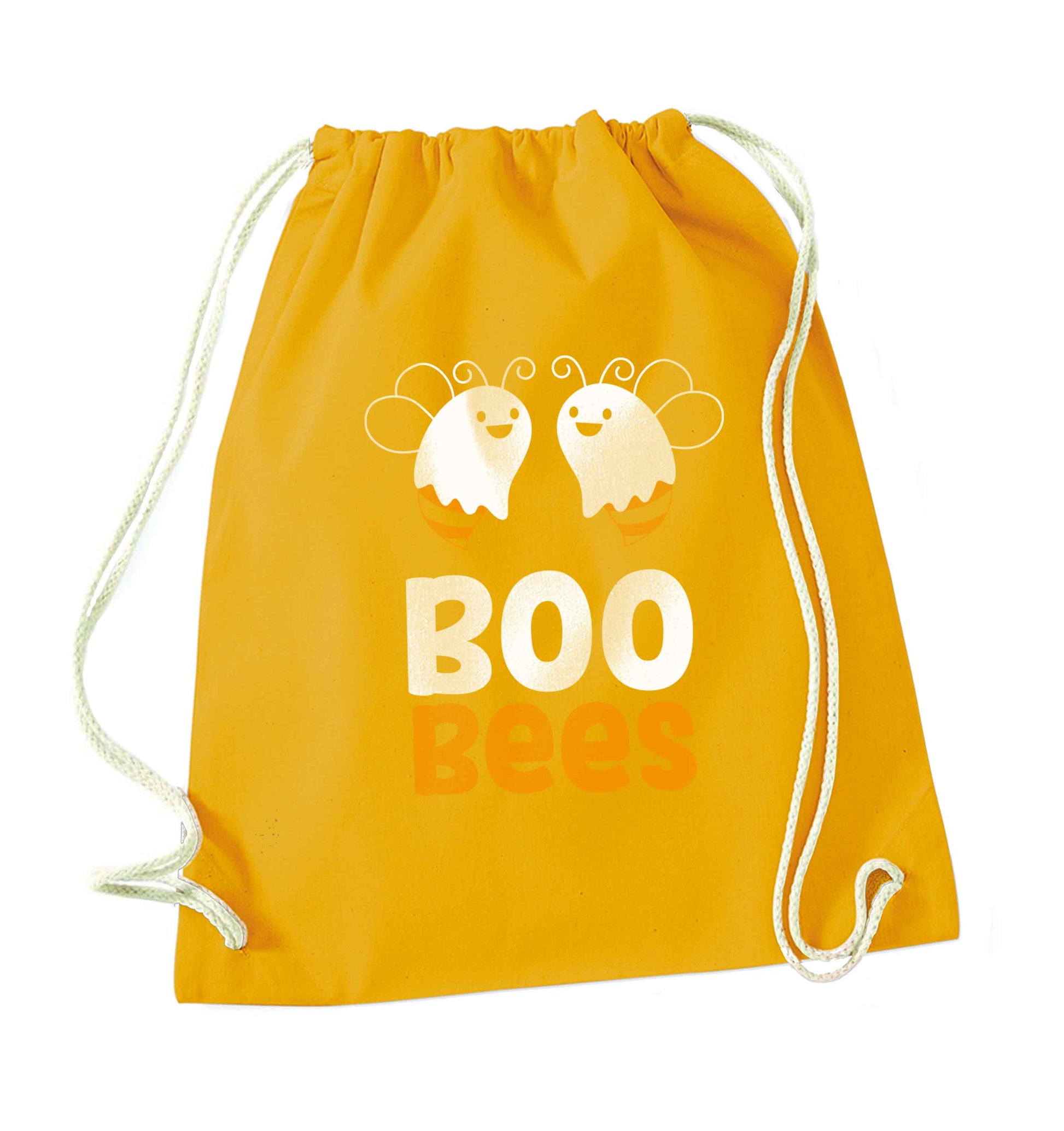 Boo bees Kit mustard drawstring bag