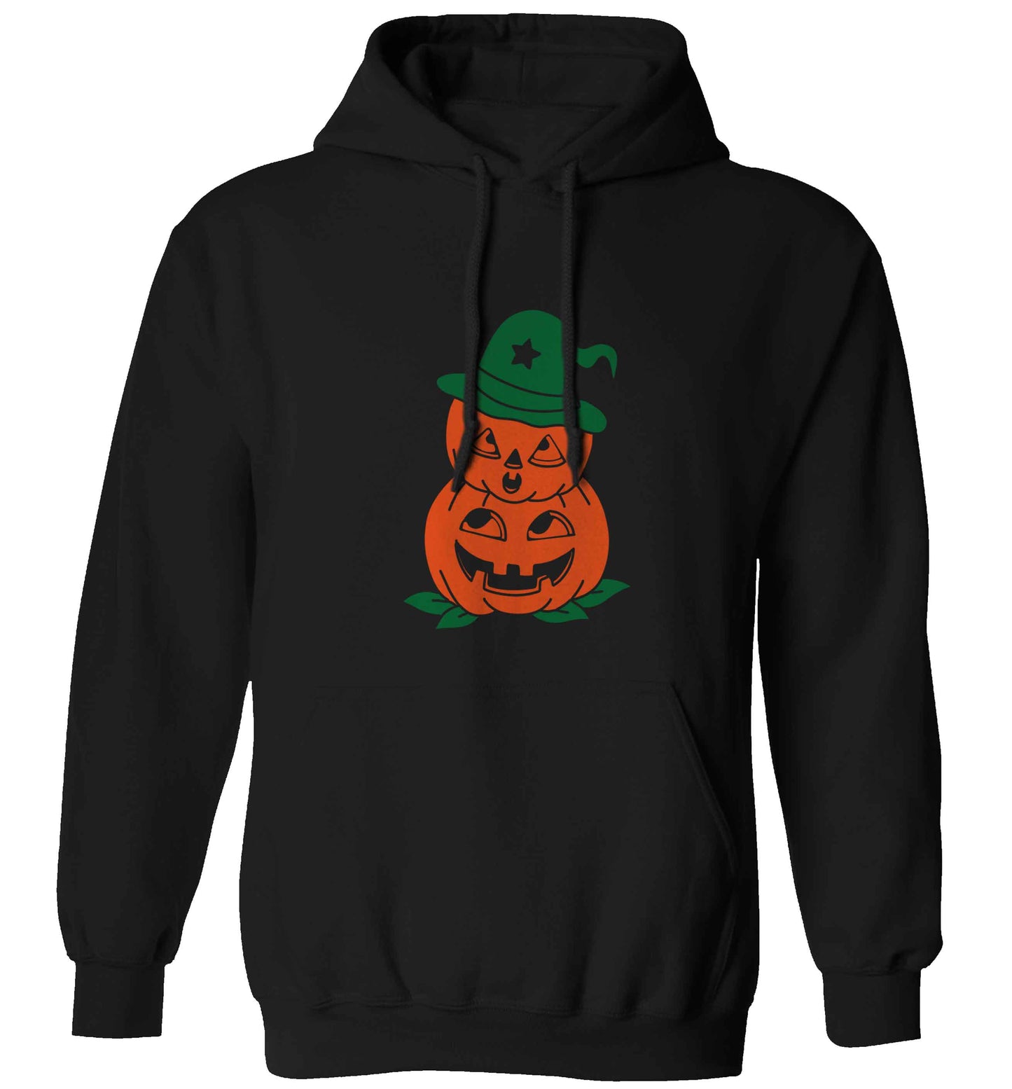 Pumpkin stack Kit adults unisex black hoodie 2XL