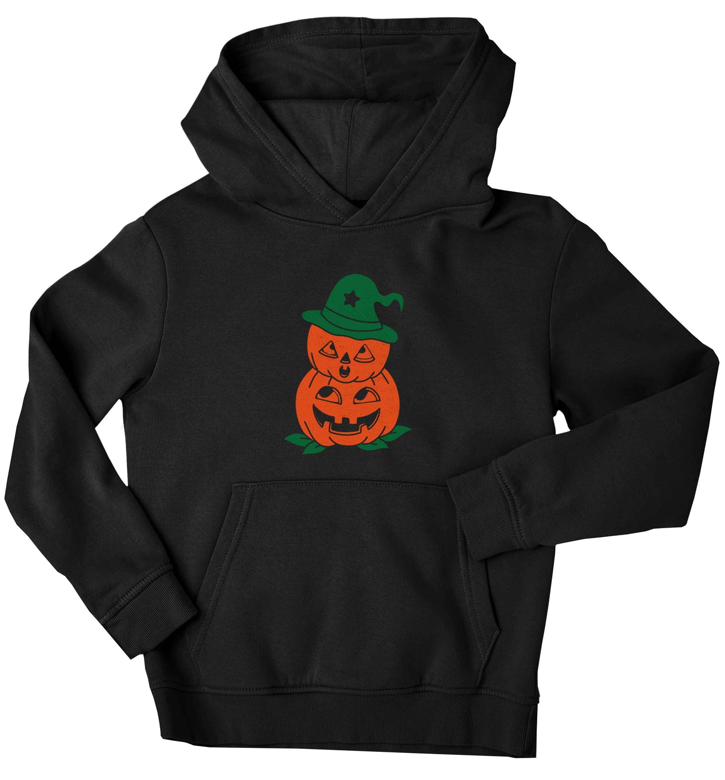 Pumpkin stack Kit children's black hoodie 12-13 Years
