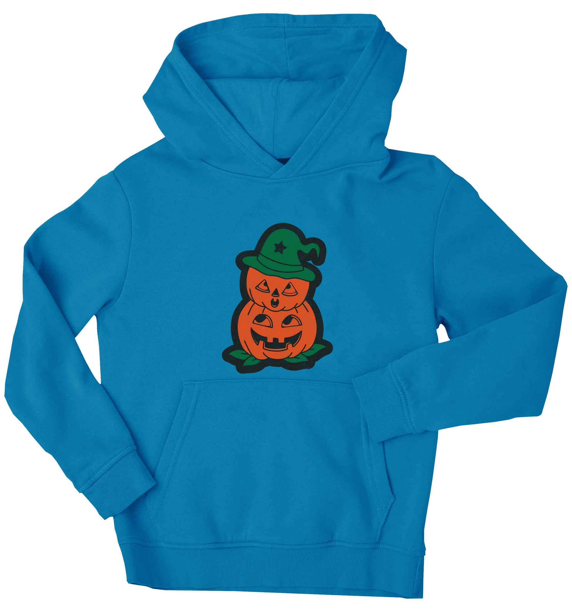 Pumpkin stack Kit children's blue hoodie 12-13 Years