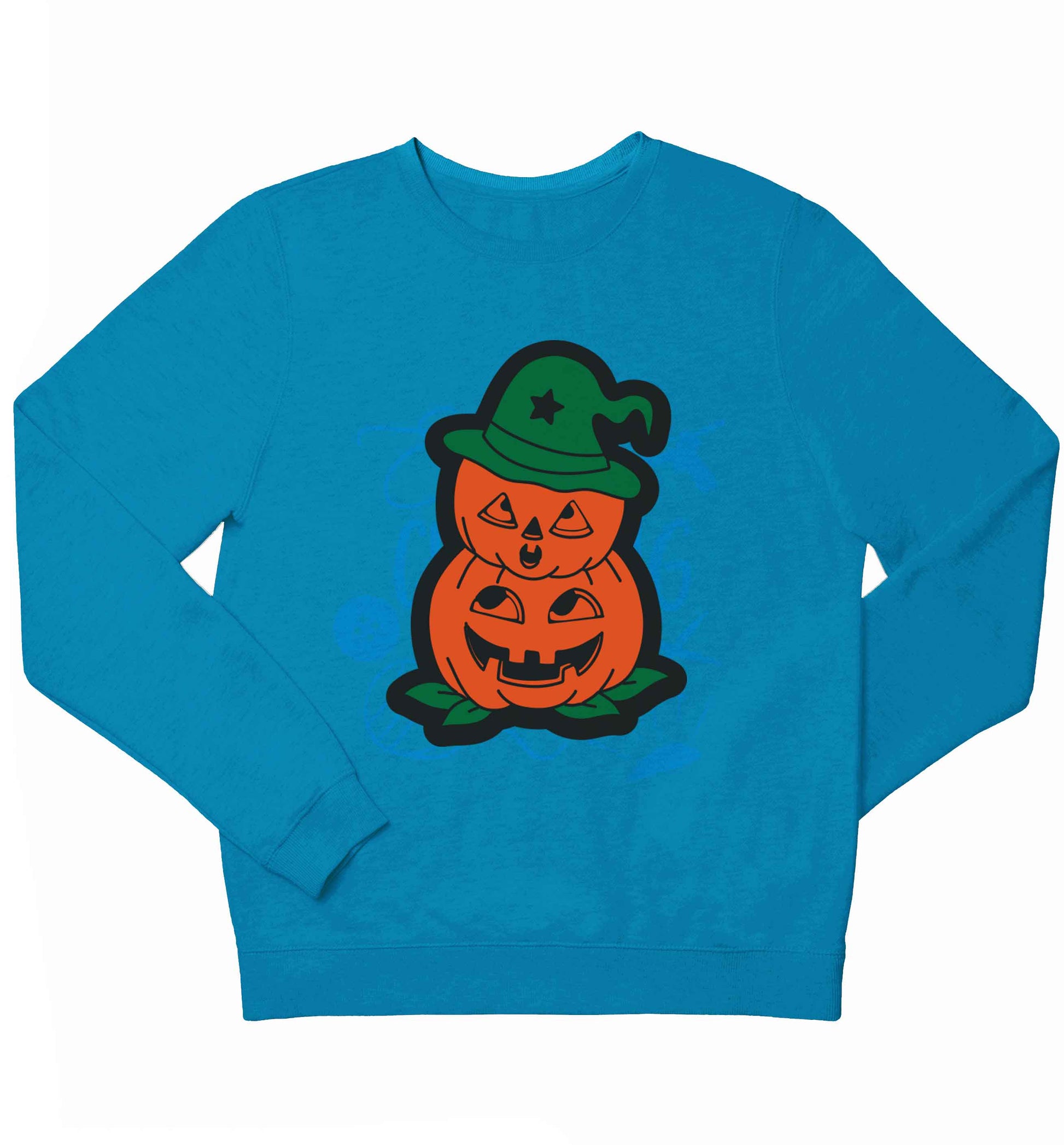 Pumpkin stack Kit children's blue sweater 12-13 Years