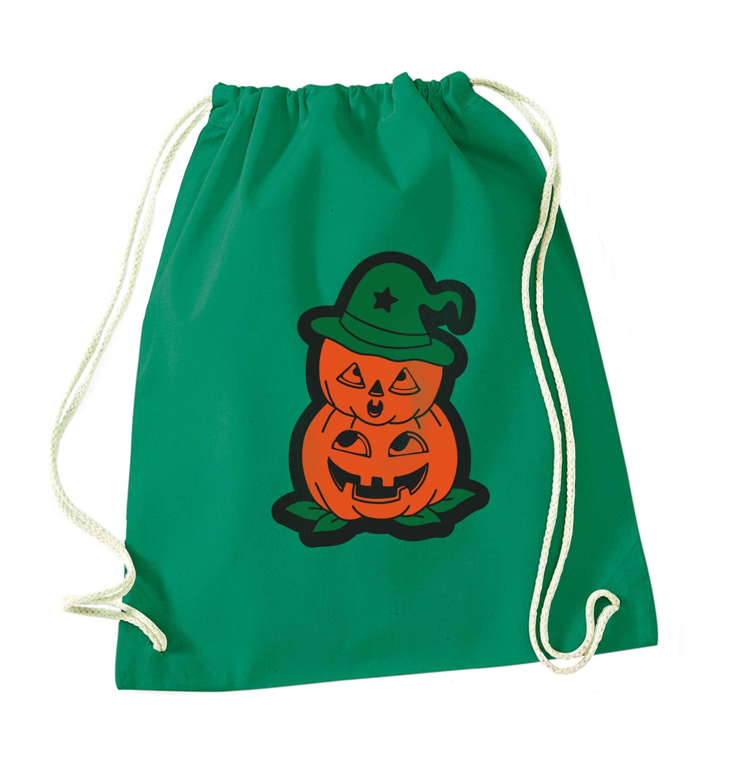 Pumpkin stack Kit green drawstring bag